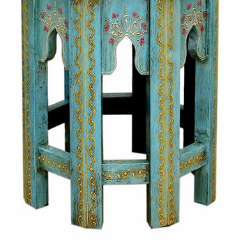 Casa Moro Beistelltisch »Orientalische Beistelltische Saada Blau M & L aus Massivholz« (Set, 2er Set), hamdbemalte Boho Chic Couchtische Shabby Chic Sofatische, MA-32-47