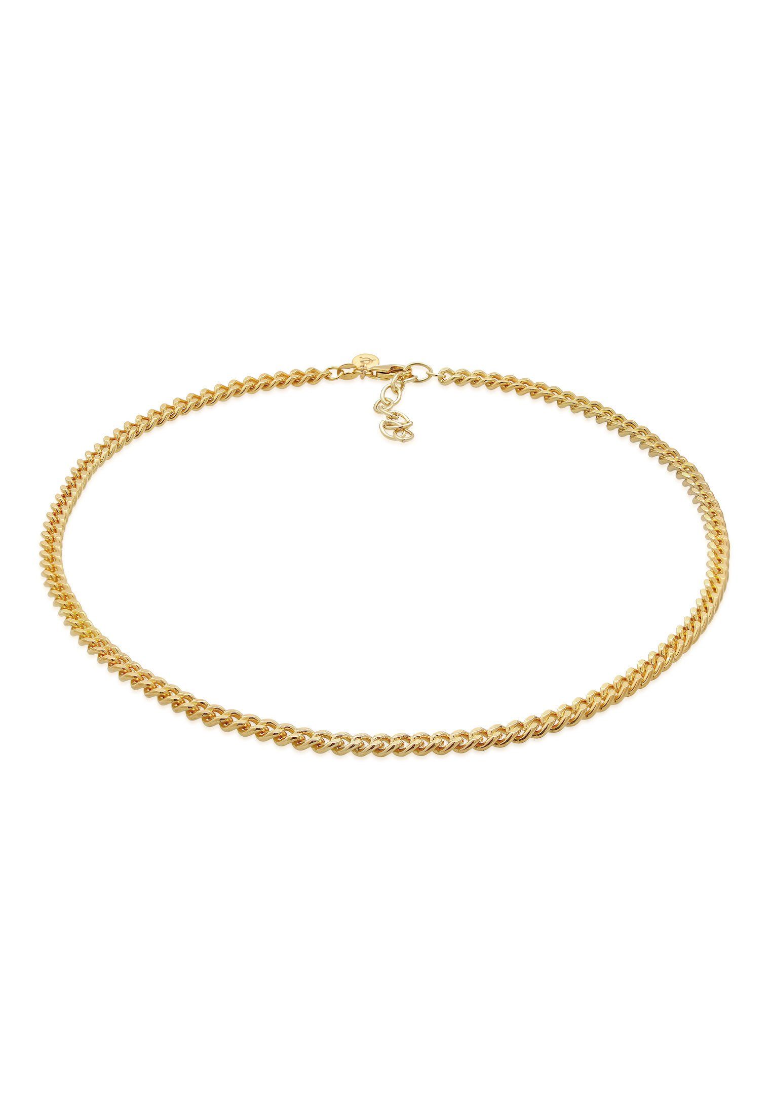 Valentinstagsgeschenk Elli Premium Choker Choker Panzerkette Basic Klassik 925 Silber, Gold