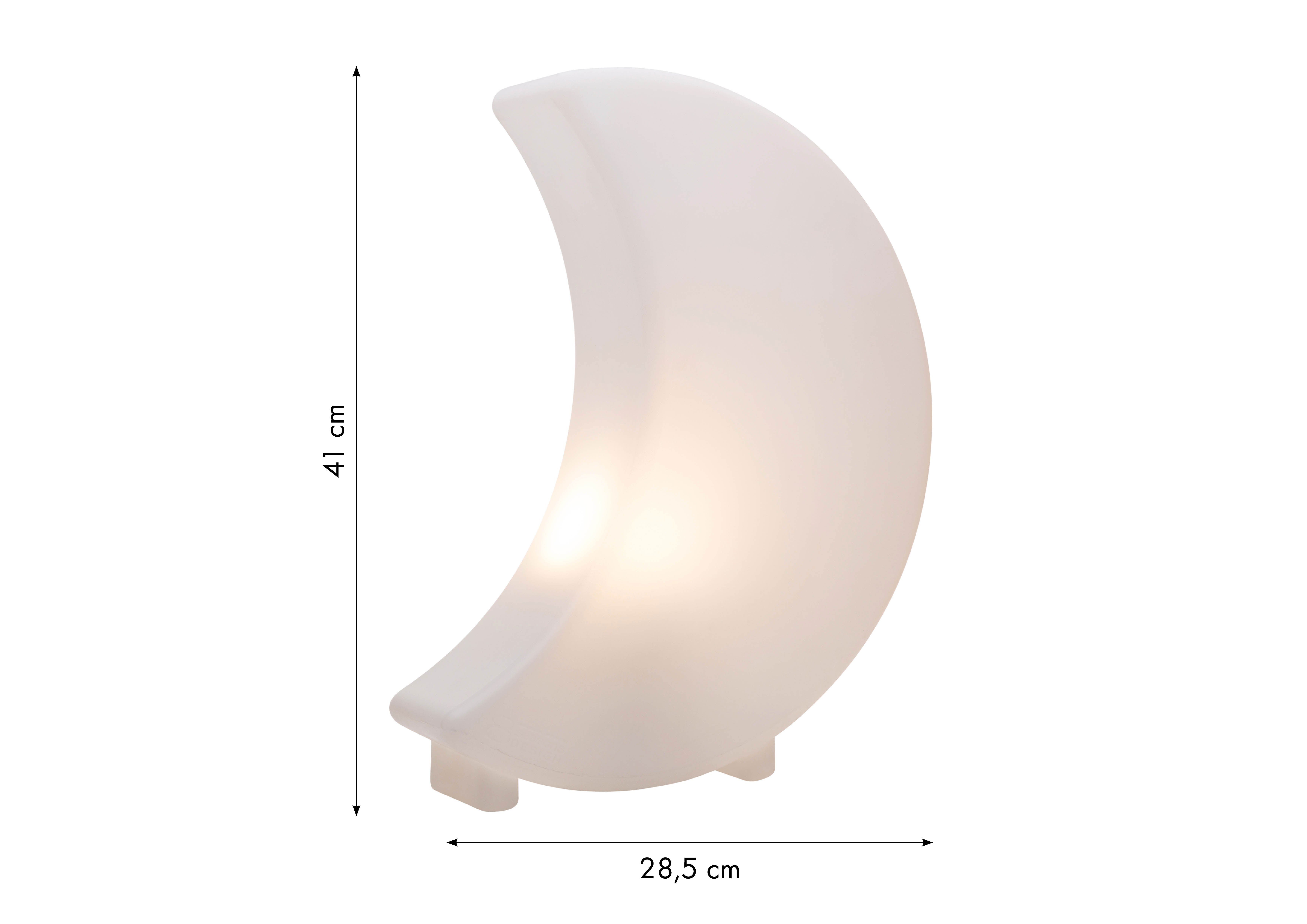 8 seasons design LED Dekolicht Shining Moon, LED WW, LED wechselbar, 41 cm weiß für In- und Outdoor