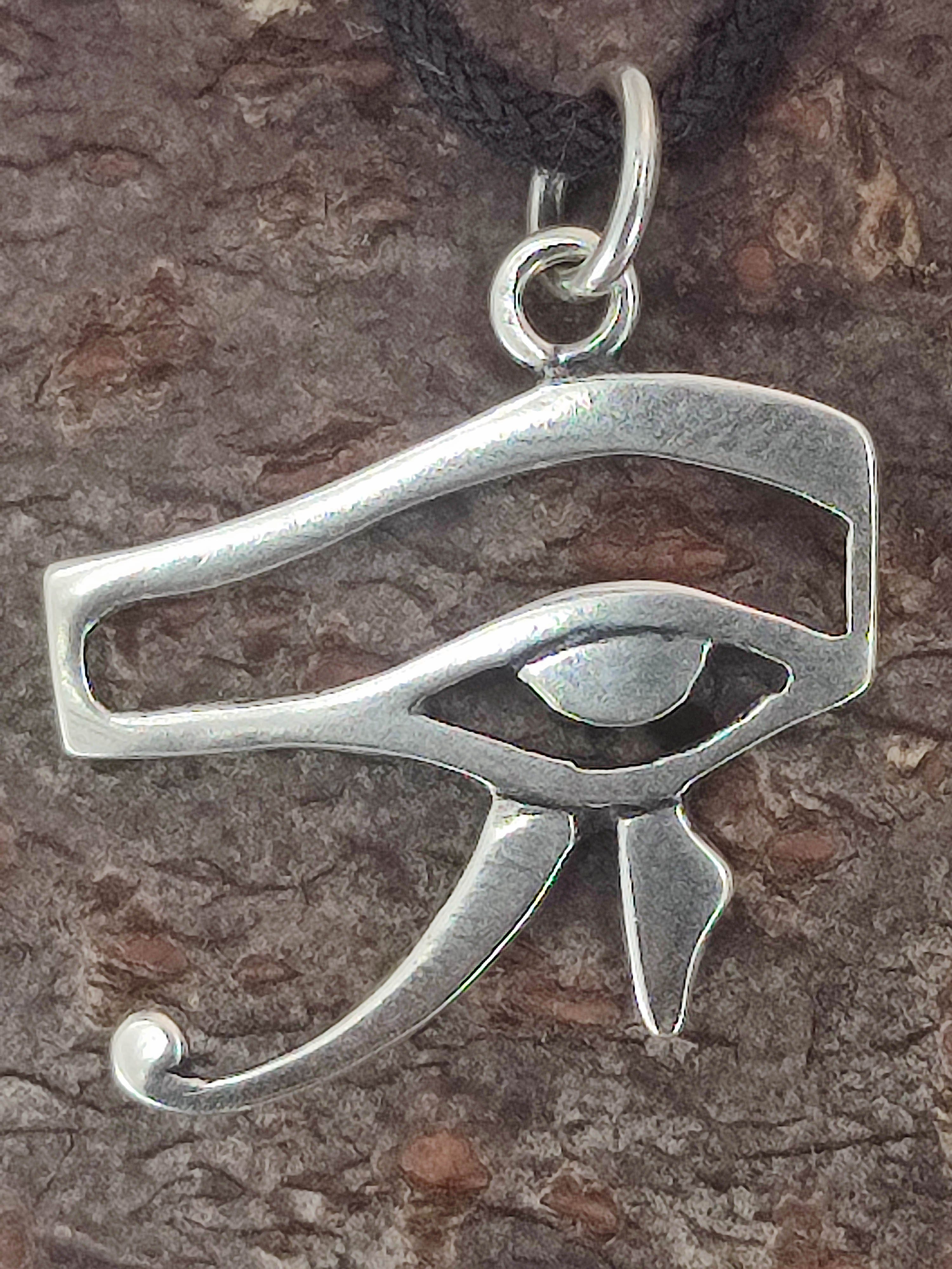 Kiss des Leather Amulett Horus (Sterlingsilber) ägyptisch, 925 of Schutz Horusauge Anhänger Silber Silber 925 Kettenanhänger Auge