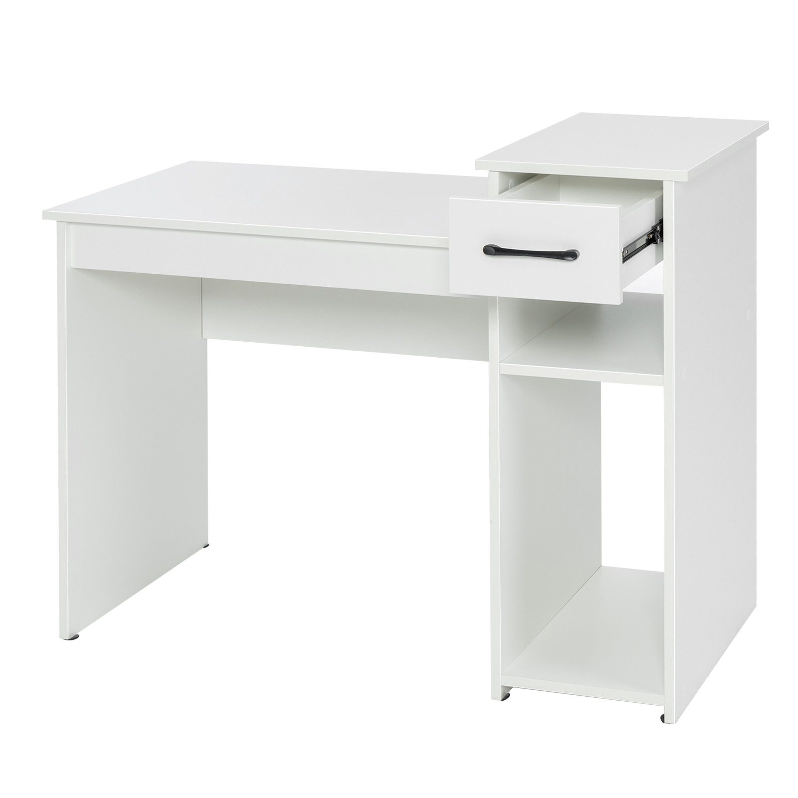 COSTWAY Schreibtisch, mit Schublade & offenen Regalen, 104x50x82cm günstig online kaufen