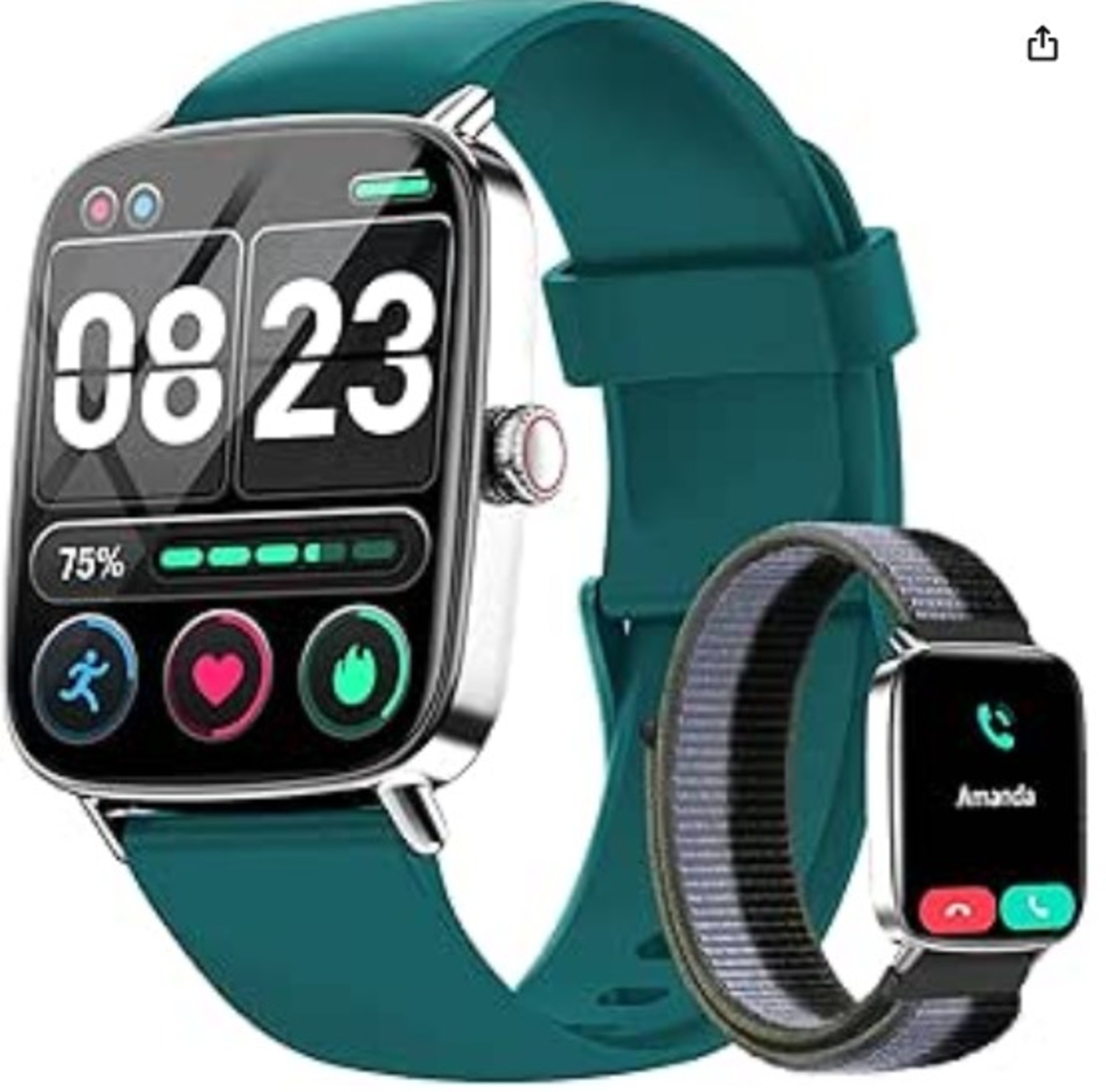 Aeac Smartwatch (4,6 cm, android ios), Multifunktions Smartwatch mit Fitness Analyse