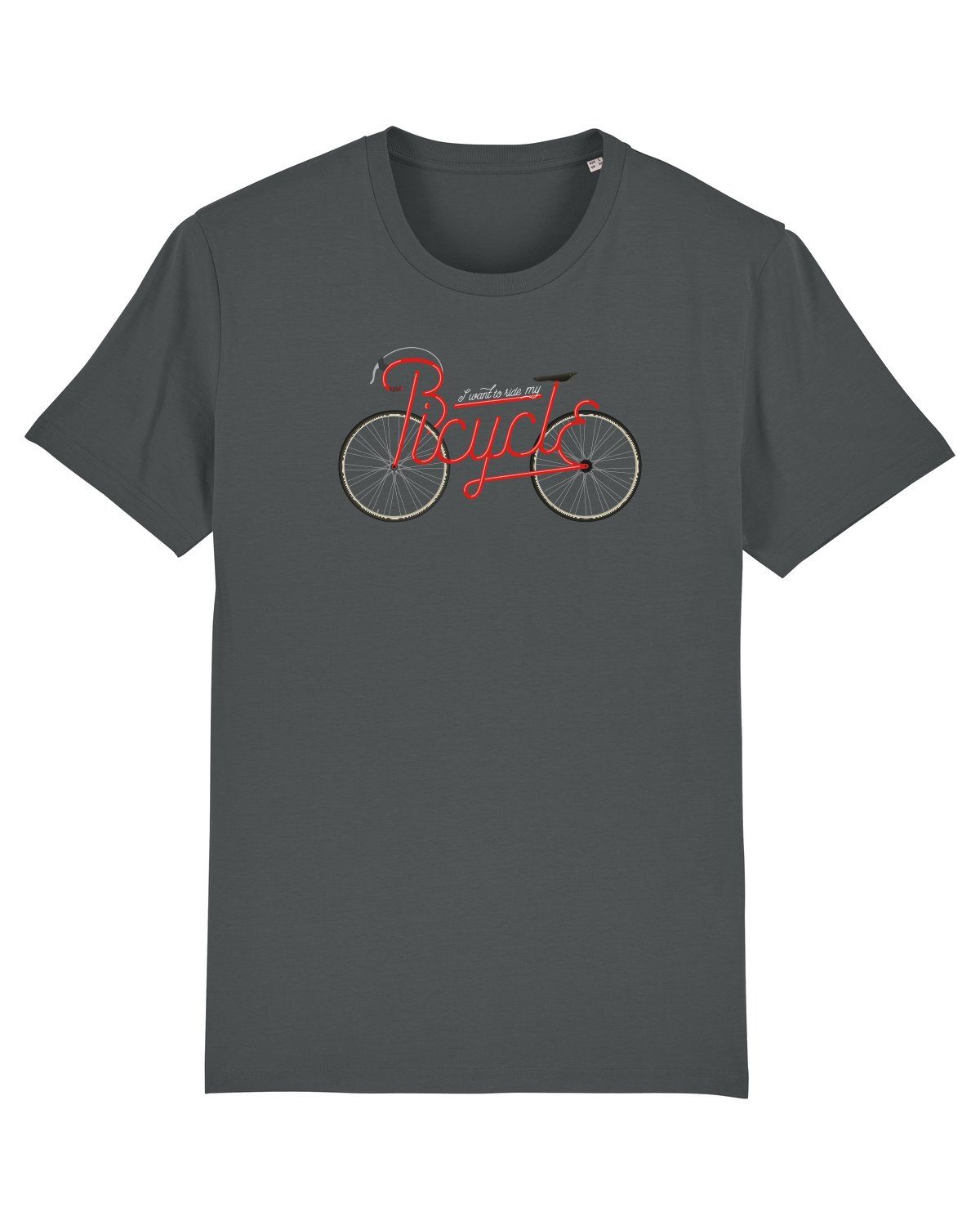 wat? Apparel Print-Shirt I want to ride my bicycle (1-tlg) antrazit