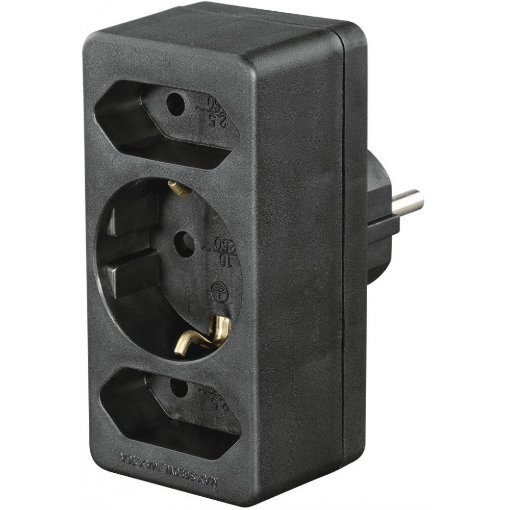Hama Hama 3-fach Steckdosenadapter mit Schutzkontakt und Euro-Dosen Stromadapter Deutschland zu Deutschland