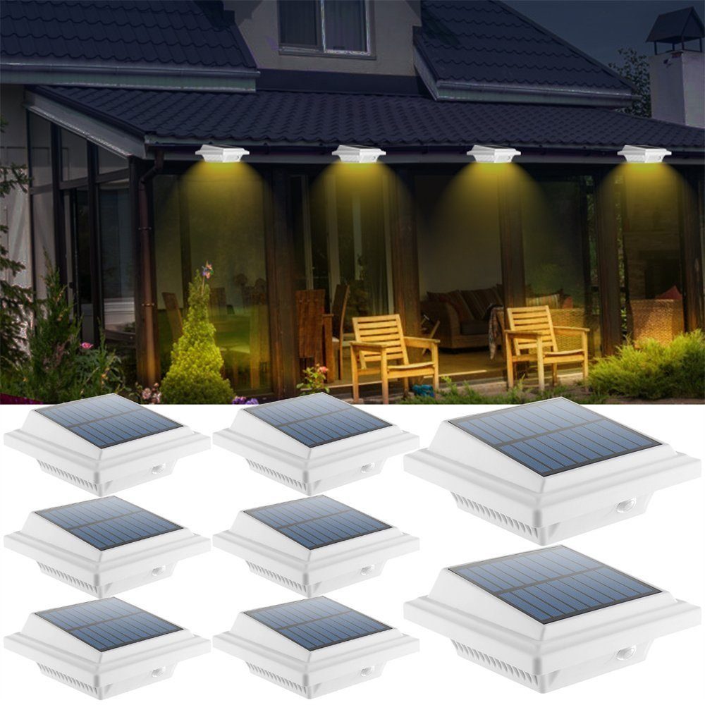 Coisini Dachrinnenleuchten 8Stück Solarlampen Wandleuchten Für Dekor Zaun, LED fest integriert | Dachrinnenleuchten