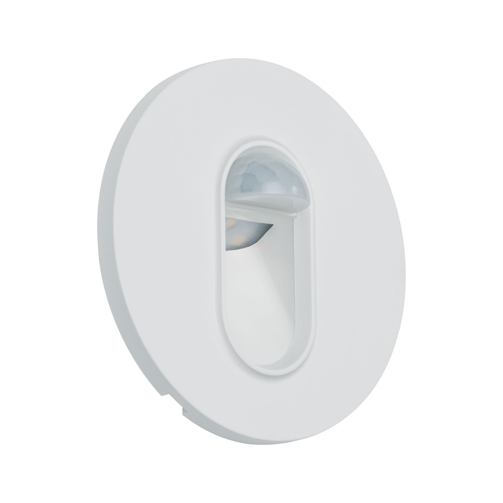 Paulmann LED Wandleuchte Einbauleuchte rund Weiß 2,7W, LED fest integriert, Warmweiß, mit Bewegungssensor Dämmerungssensor