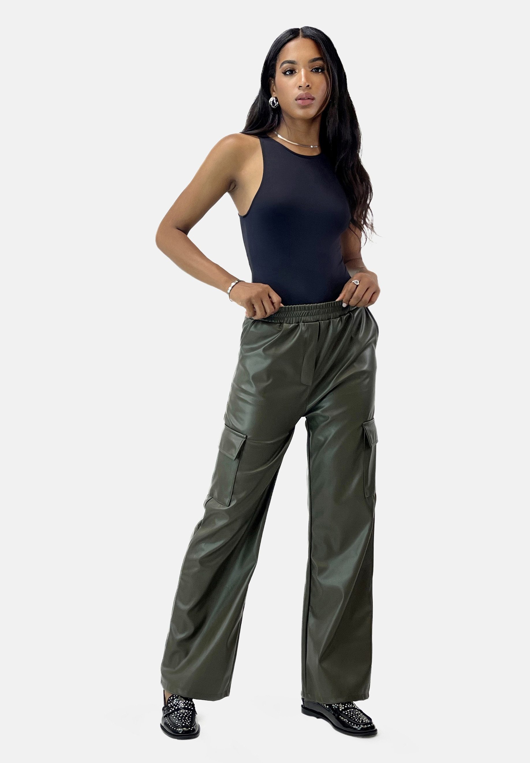 Elara Lederimitathose Damen Hose