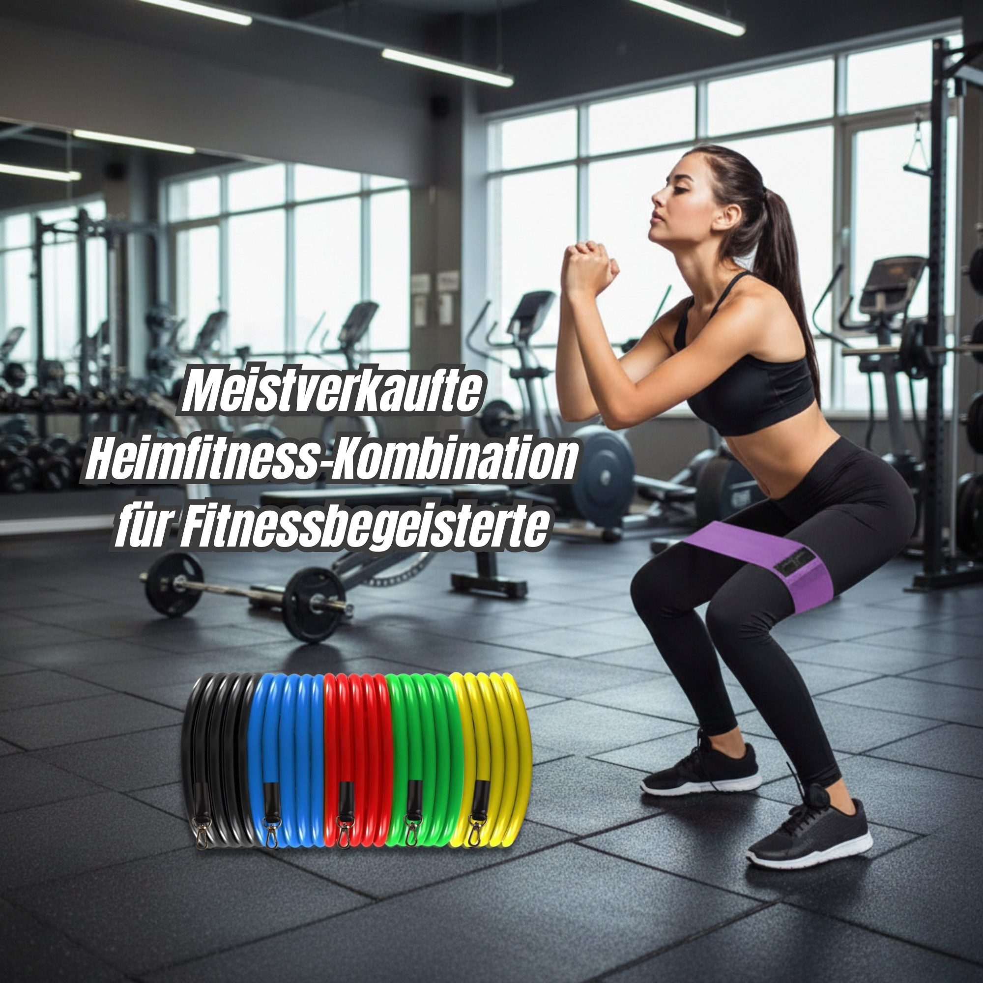 Endless Stretchband Resistance Band Fitness Set 8-teilig für Ganzkörpertraining