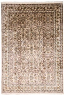 Teppich Kaschmir Seide Teppich handgeknüpft beige, morgenland, rechteckig, Höhe: 7 mm