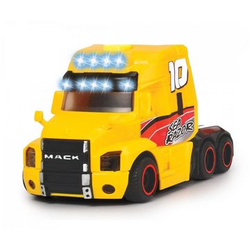 Dickie Toys Spielzeug-Transporter Sea Race Truck, Schwertransporter großer LKW mit Anhänger und Boot mit Licht und Sound