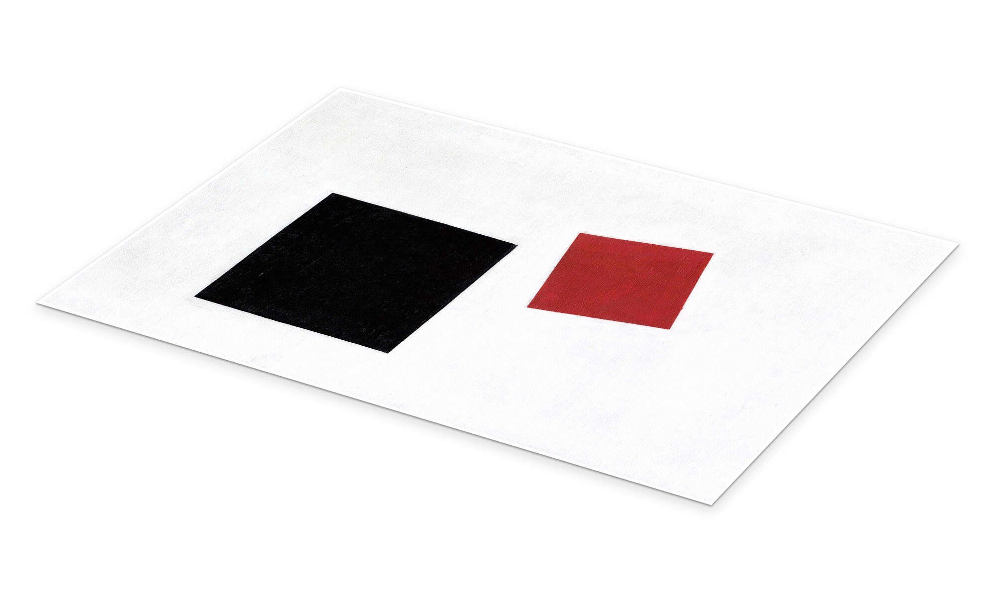 Posterlounge Wandbild Schwarzes Quadrat und Roter Platz, Kasimir Sewerinowitsch Malewitsch, erhältlich als Poster, Leinwandbild, Wandsticker oder Acrylglasbild