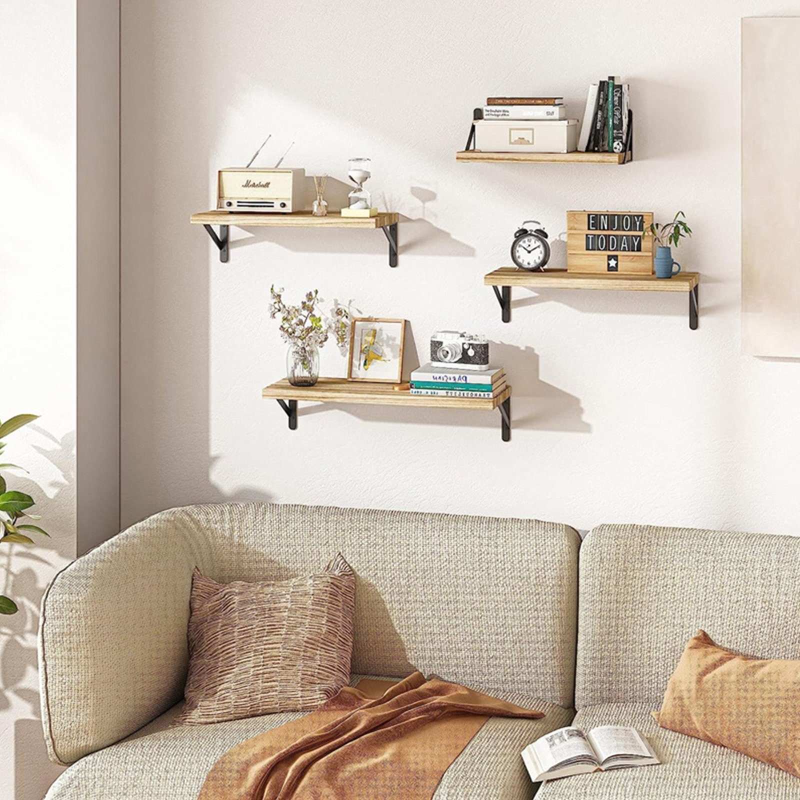 OKWISH Wandregal 4er Set Wandregale Holz günstig online kaufen