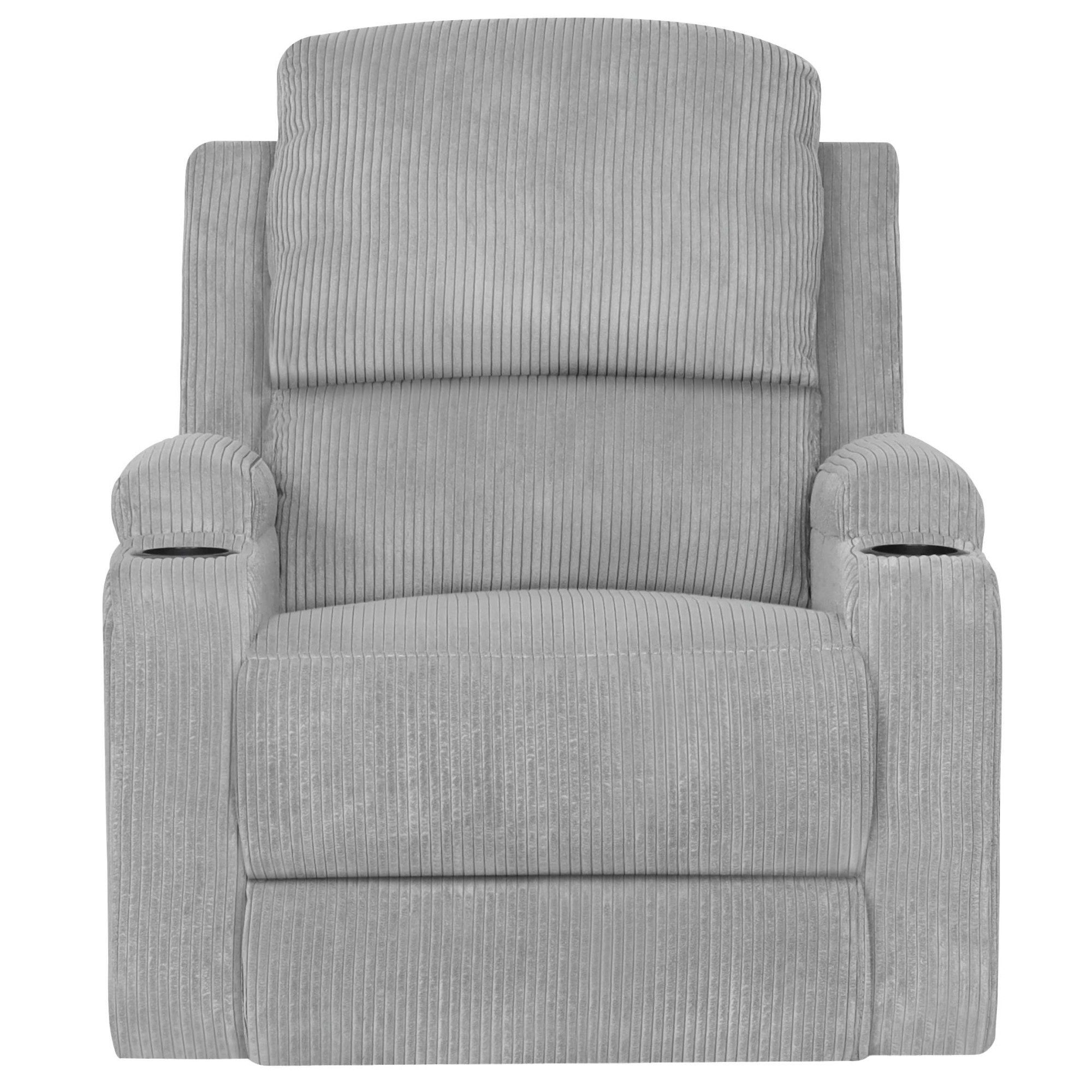 OTTO home Relaxsessel NAPORI Cord, Kinosessel, Multimedia-Sessel, TV-Sessel mit manueller u elektrischer Relaxfunktion u. Getränkehalter – Bild 4 von 5