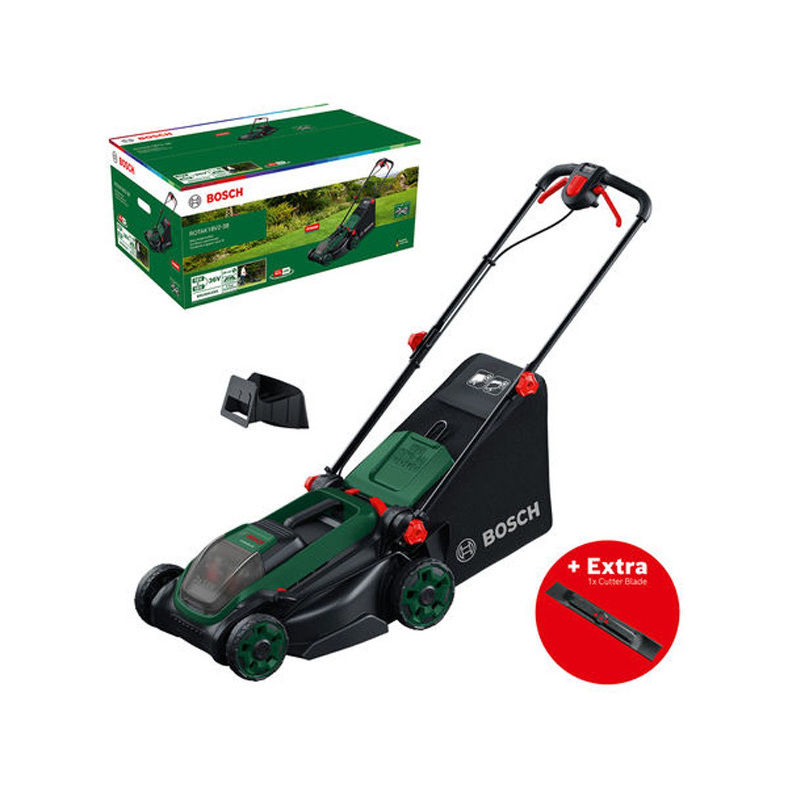 BOSCH Elektrorasenmäher Bosch Akku-Rasenmäher ROTAK18V2-38 - 06008B9M02