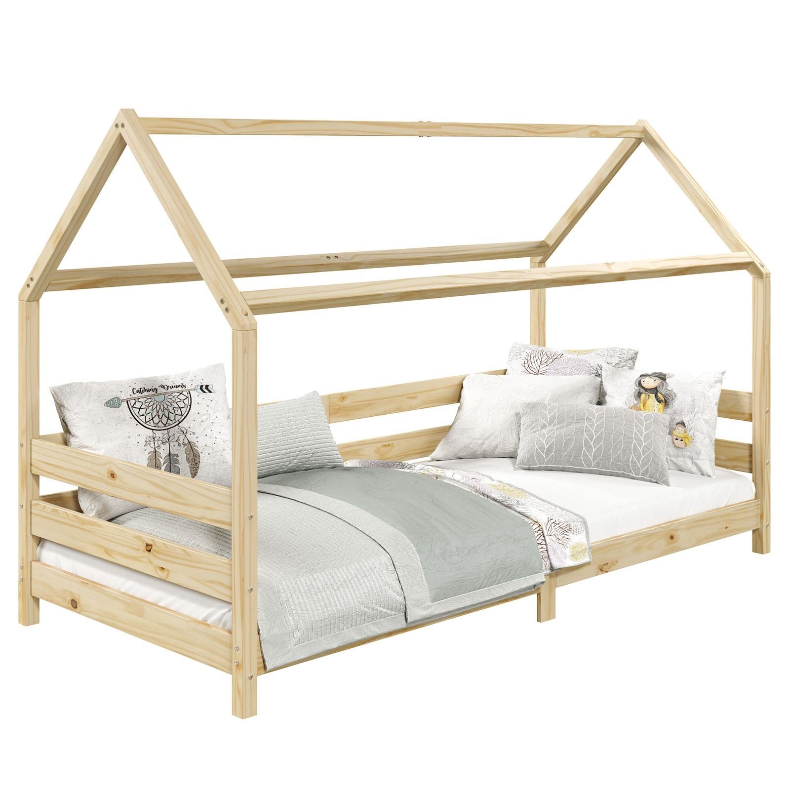 natur Montessori x 90 200 massiv Kinderbett Kiefer IDIMEX Kinderbett FINA, Hausbett