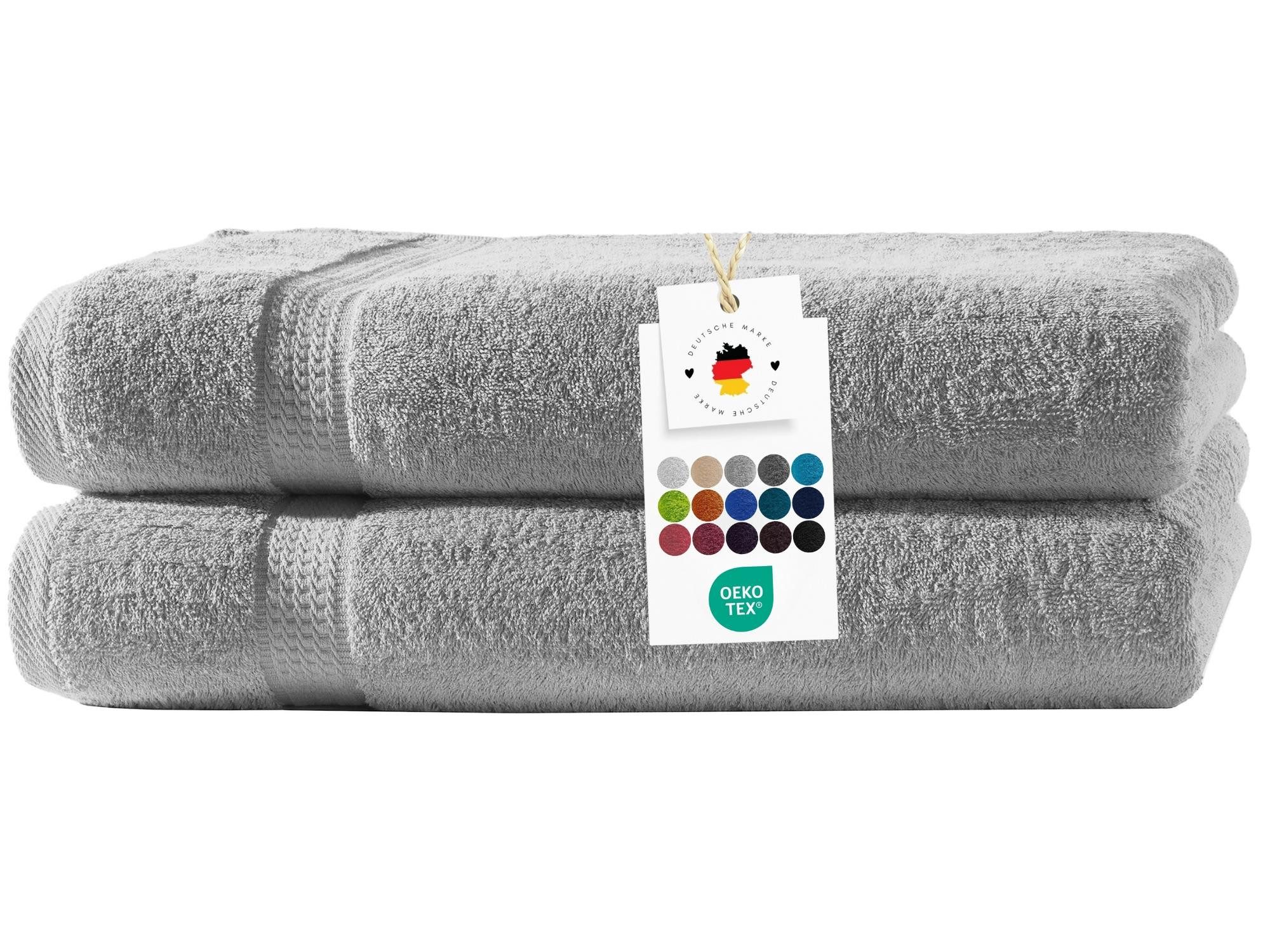 Carpe Sonno Badetücher 100x150 cm 100% Baumwolle Handtuch 500 Gramm /m2 Frottier Duschtuch, Frottier (Spar-Set, 2-St), Extra Soft & Weich, Saugfähig, Schwer, Atmungsaktiv, schnell trocknend