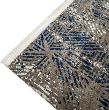 Teppich Oslo 2210, RESITAL The Voice of Carpet, rechteckig, Höhe: 12 mm, Kurzflor, modernes Design, Hoch-Tief Effekt, mit Fransen