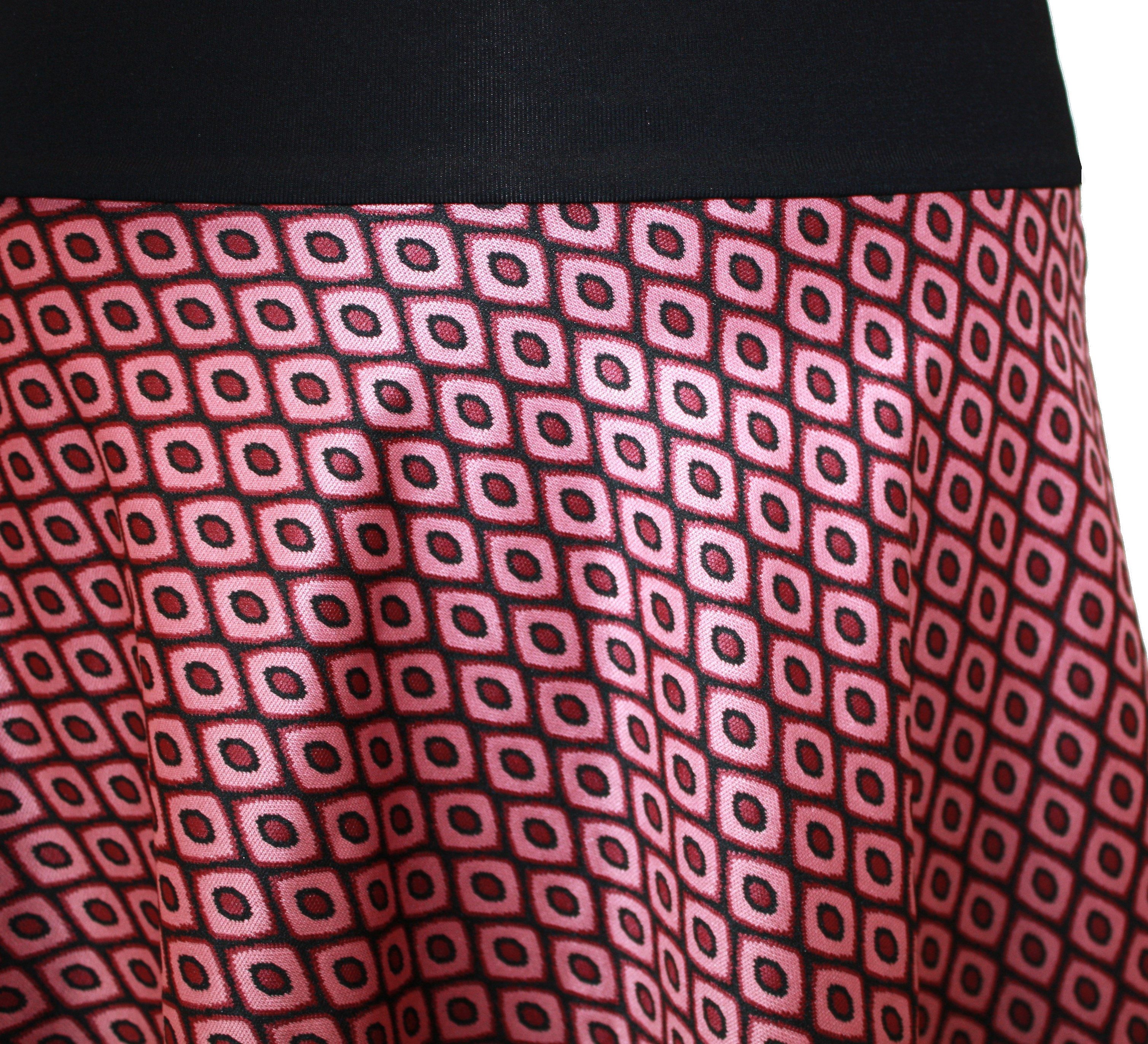 dunkle design A-Linien-Rock Jacquard Strickjersey Lila Rosa Schwarz 57cm el günstig online kaufen