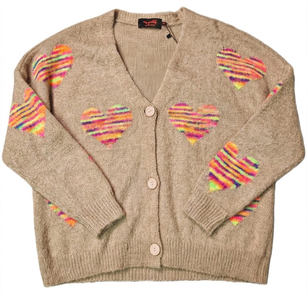 Miss Goodlife Strickjacke MG13397 Gardigan Hearts allover