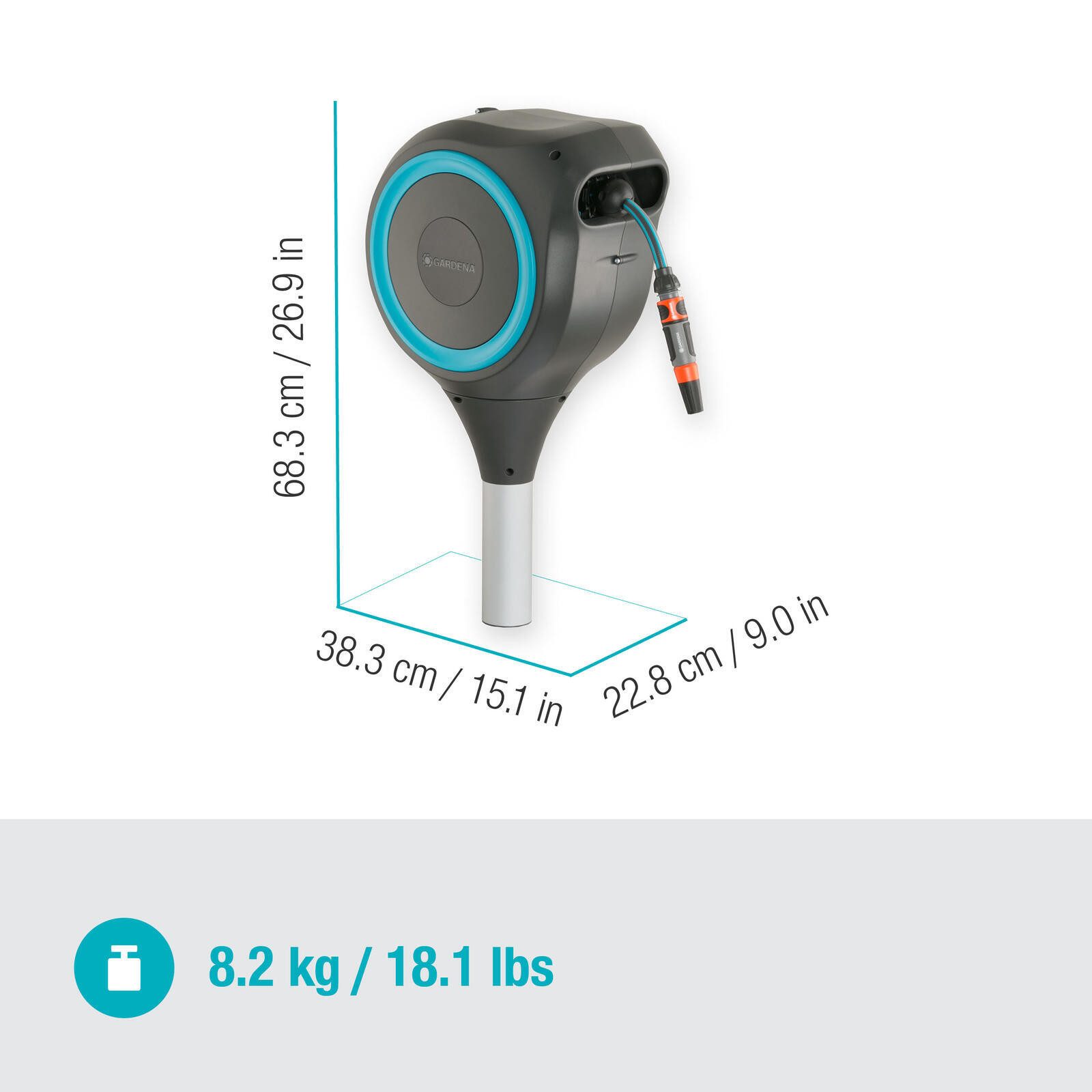 GARDENA Bewässerungssystem Gardena G.RollUp S 15m gr,blau