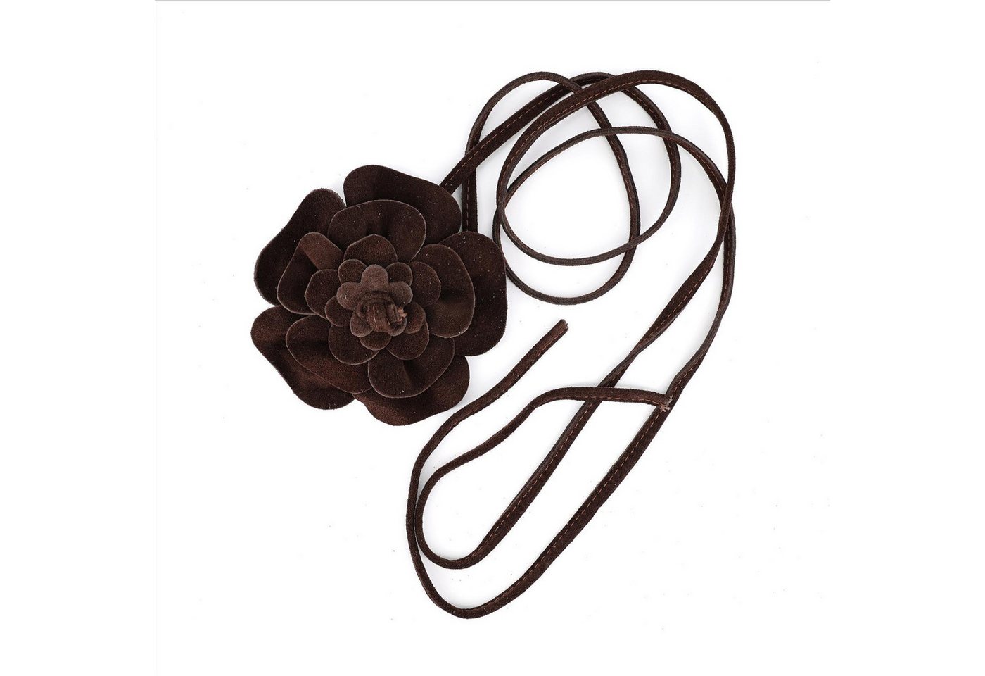MIRROSI Taillengürtel Blume aus Echtleder zu binden, Einheitsgröße, Made in Italy Einheitsgröße (Geeignet für einen Hüftumfang bis zum ca.150 cm)