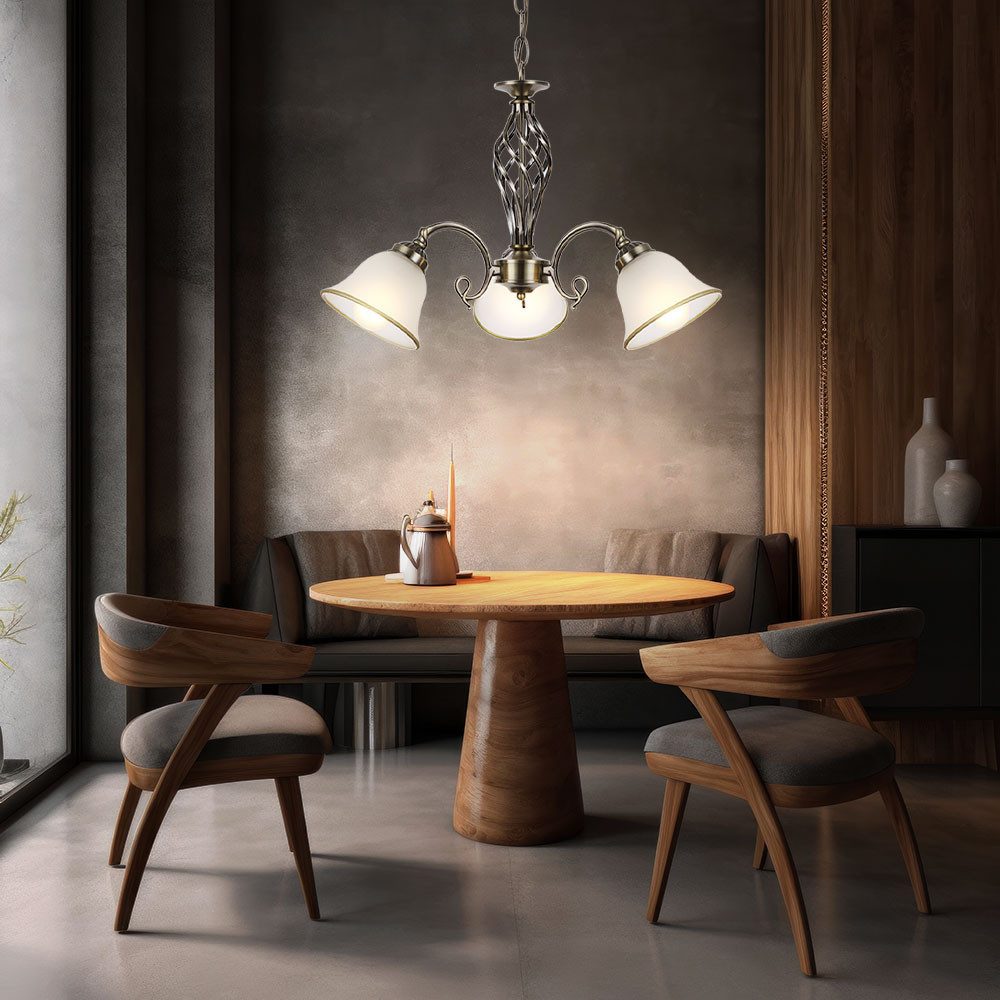 GLOBO LIGHTING Kronleuchter, Leuchtmittel nicht inklusive, Hängelampe Hängeleuchte Kronleuchter Glasleuchte Esszimmer Lampe