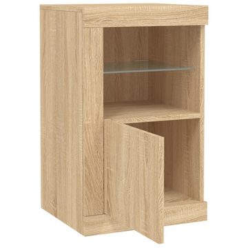 vidaXL Fächerschrank Beistellschrank mit LED-Leuchten Sonoma Eiche Holzwerkstoff (1-St)