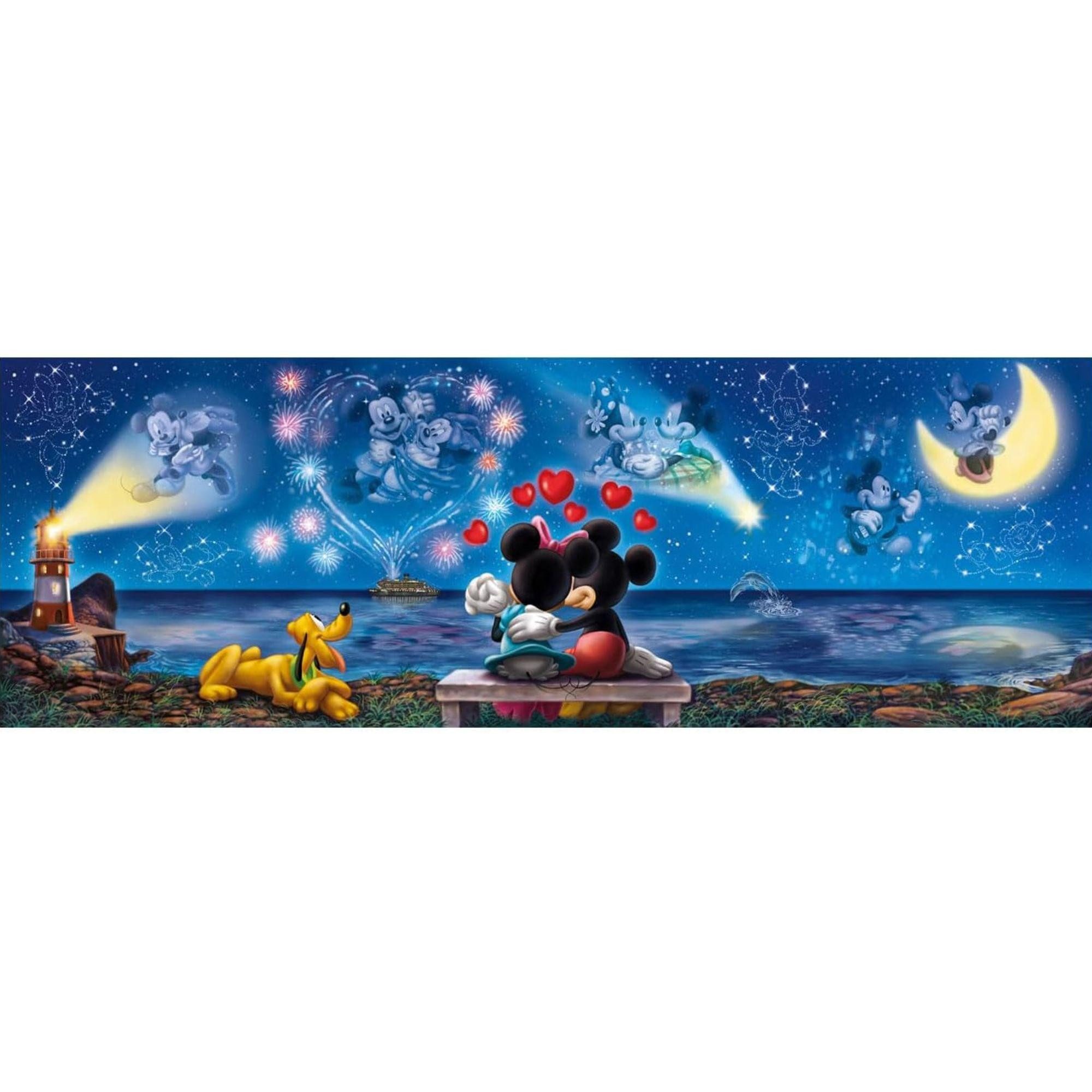 Clementoni® Puzzle Mickey & Minnie Love Panorama (1000 Teile) - Disney, Puzzleteile