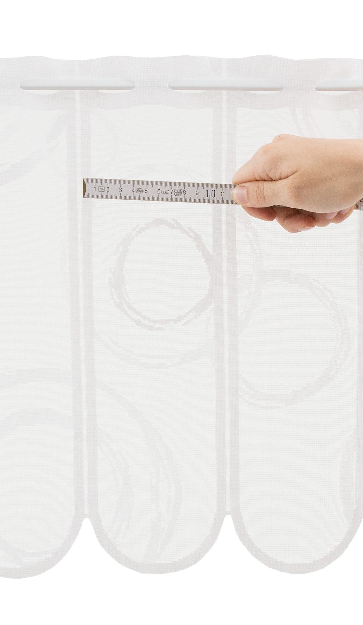 Gardinen Kranzusch Scheibengardine Kringel (1 St), Stangendurchzug, transpa günstig online kaufen