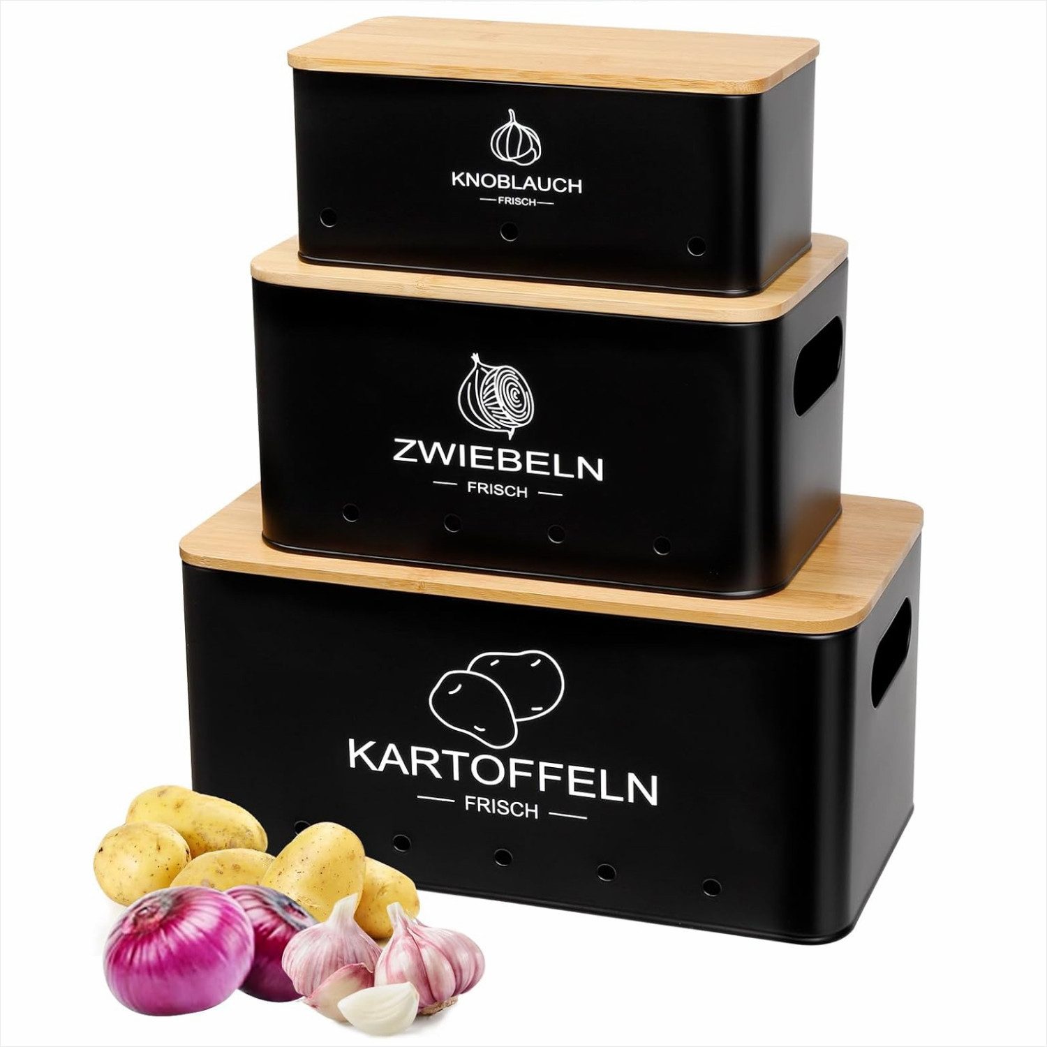 KingLux Aufbewahrungsbox 3Stk.Kartoffel Aufbewahrungsbox, Hält Gemüse Länger Frisch (3 St)