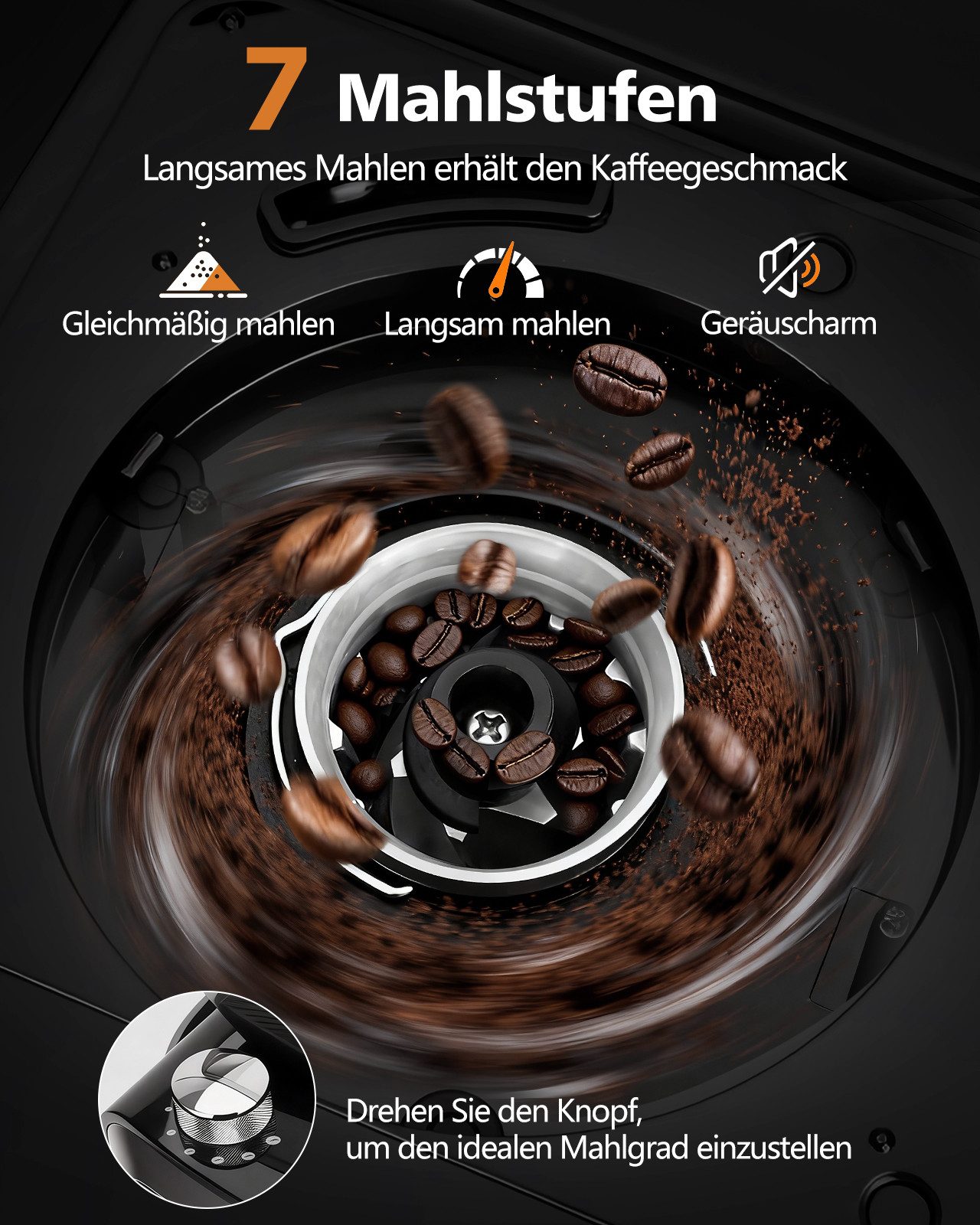 Aigostar Kaffeemaschine mit Mahlwerk 12 Tassen Filterkaffeemaschine, 7 Mahlgrade, 3 Brühstärken, 24H Timer, 1.5l Kaffeekanne, Wiederverwendbare Filter, Warmhaltefunktion, Selbstreinigungsfunktion, Intelligente Erinnerung