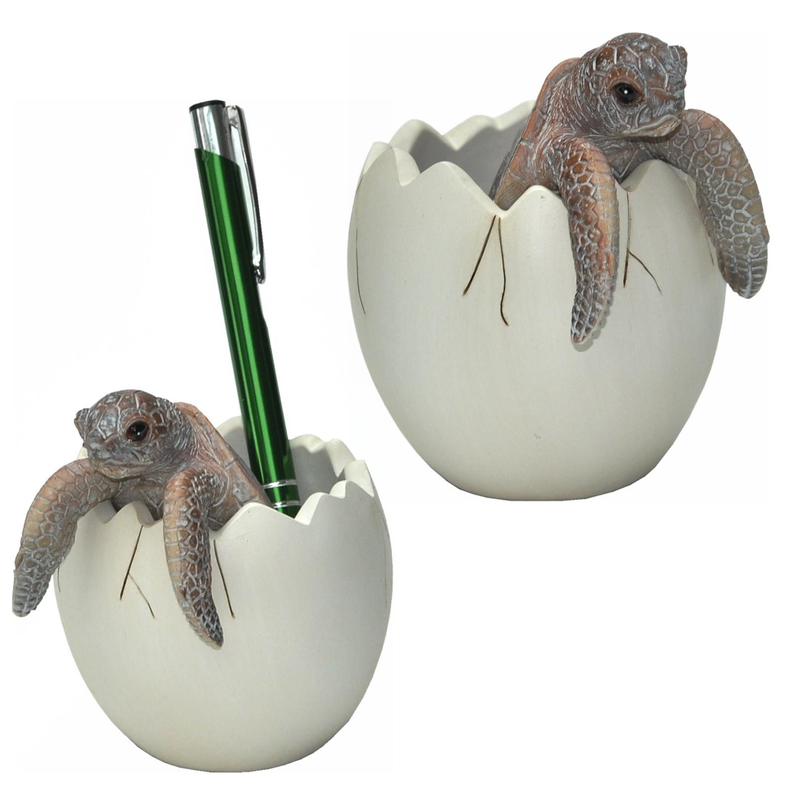 dazikemo Gartenfigur Stifthalter Kugelschreiberhalter Schildkröte - 8 x 8 x 9 cm