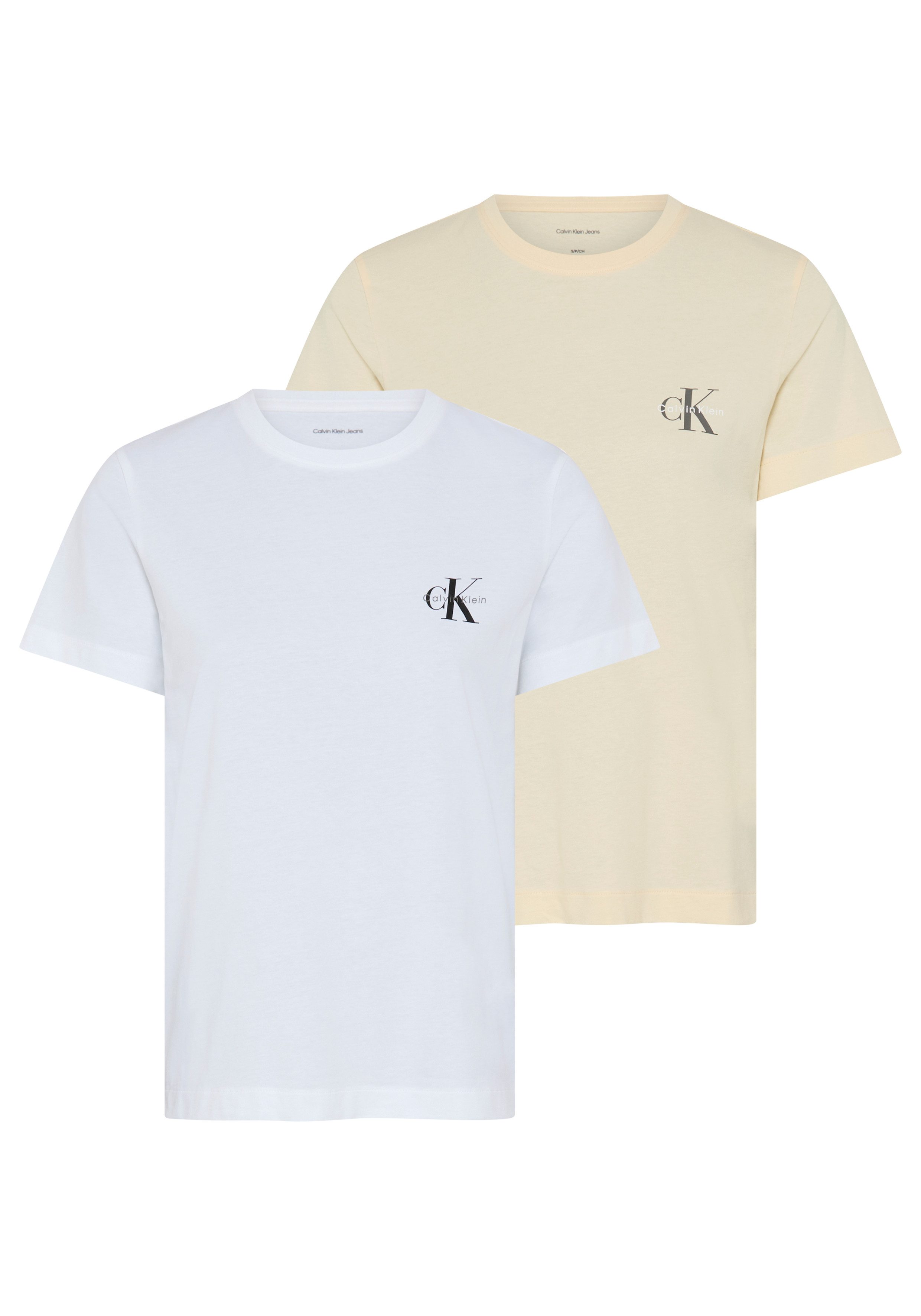 Calvin Klein Jeans MONOLOGO CN 2 PACK TEE (Packung, 2-tlg., 2er-Pack), Logoschriftzug
