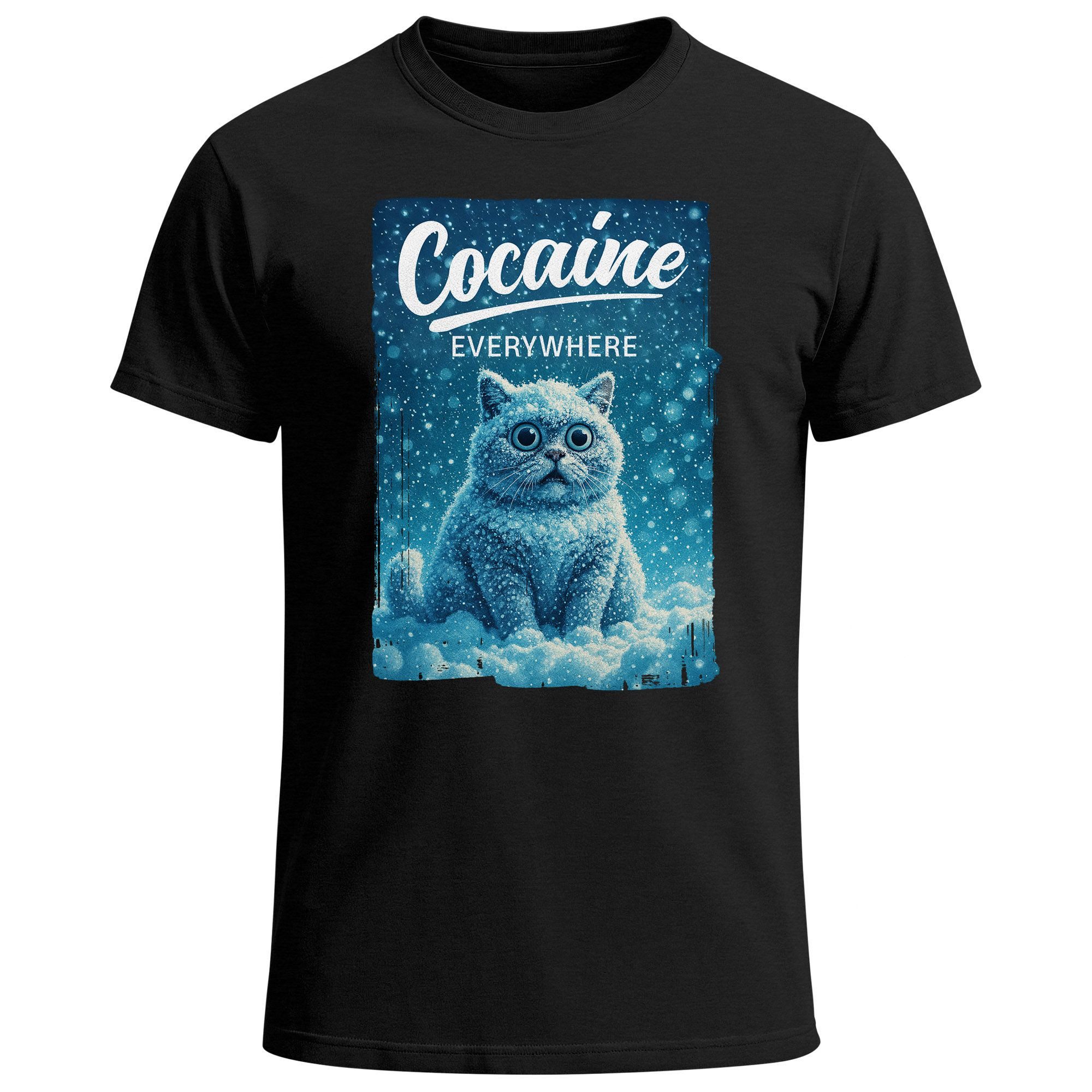 Neverless Print-Shirt Herren T-Shirt Grafik Print Katze Winter Schnee Print günstig online kaufen