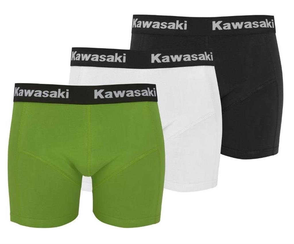 Kawasaki Boxershorts Kawasaki Boxer Shorts 3er Set (3 Stück (weiss, schwarz, grün)