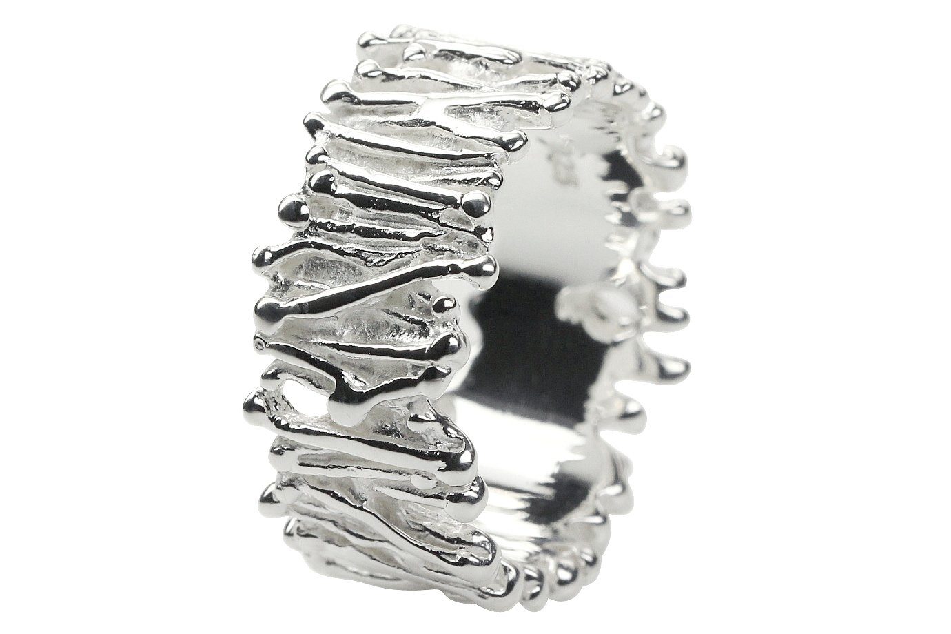 SILBERMOOS Silberring XL "Stäbchenring", 925 Sterling Silber