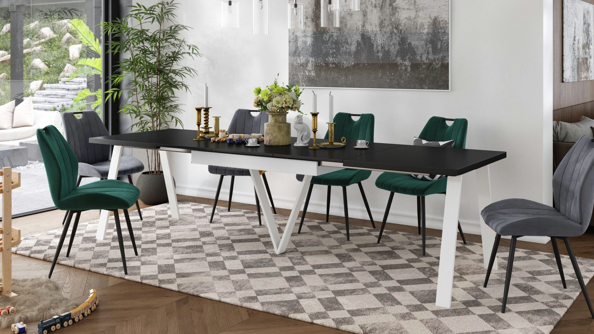 designimpex Esstisch Design Avery ausziehbar XXL 180 - 330 cm Esszimmertisch Tisch