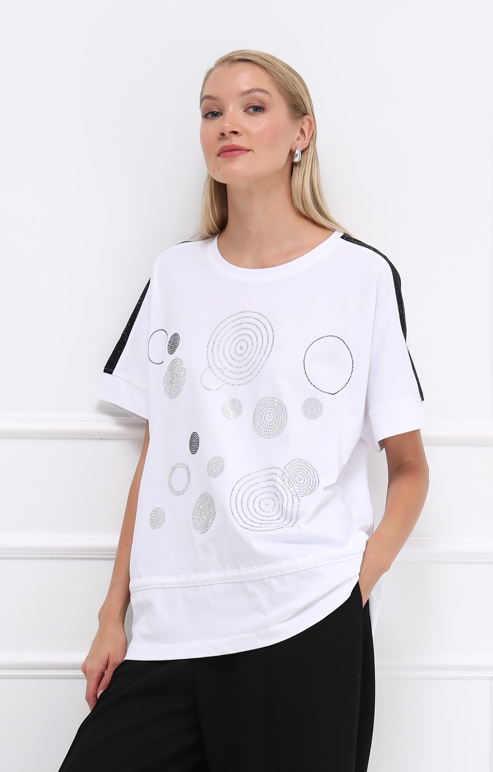 Passioni T-Shirt mit Strasssteinen günstig online kaufen