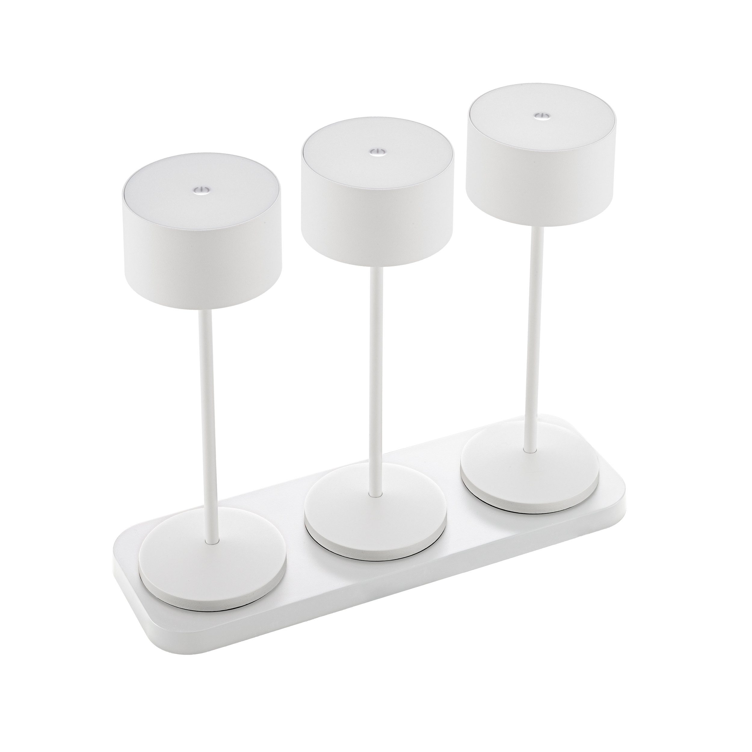 SIGOR LED Tischleuchte Akku-Tischleuchte 3er Set, LED fest integriert, Warmweiß