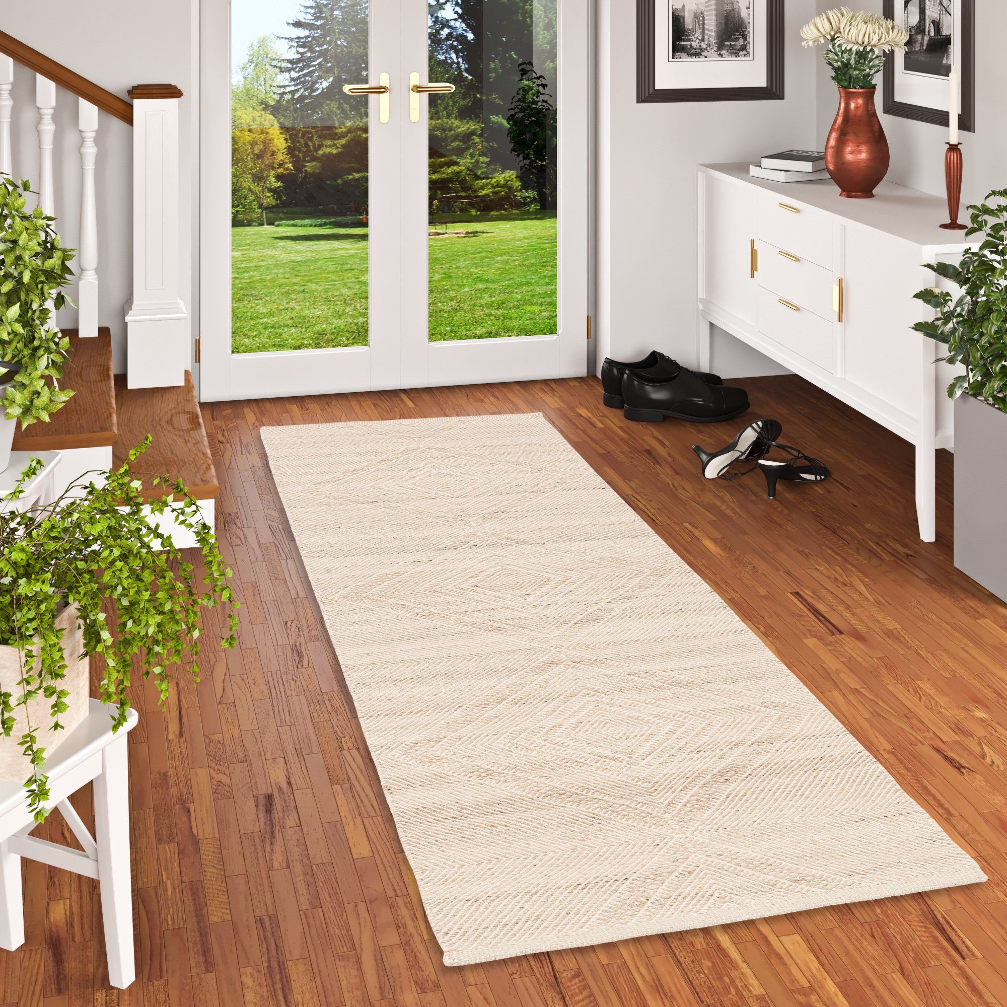 Pergamon Läufer Natur Teppich Kelim Läufer günstig online kaufen