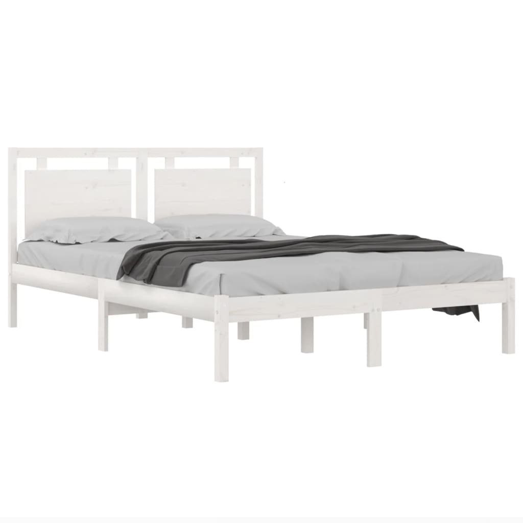 vidaXL Bett Massivholzbett Weiß 200x200 cm