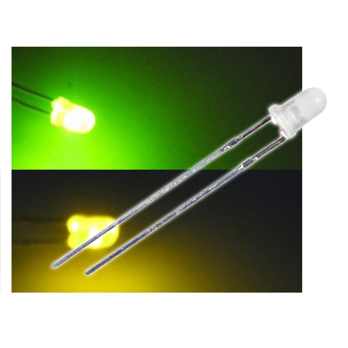 Kingbright Modellbausatz 10 LED Bi-Pol 3mm diffus Grün / Gelb - DUO-LED Set