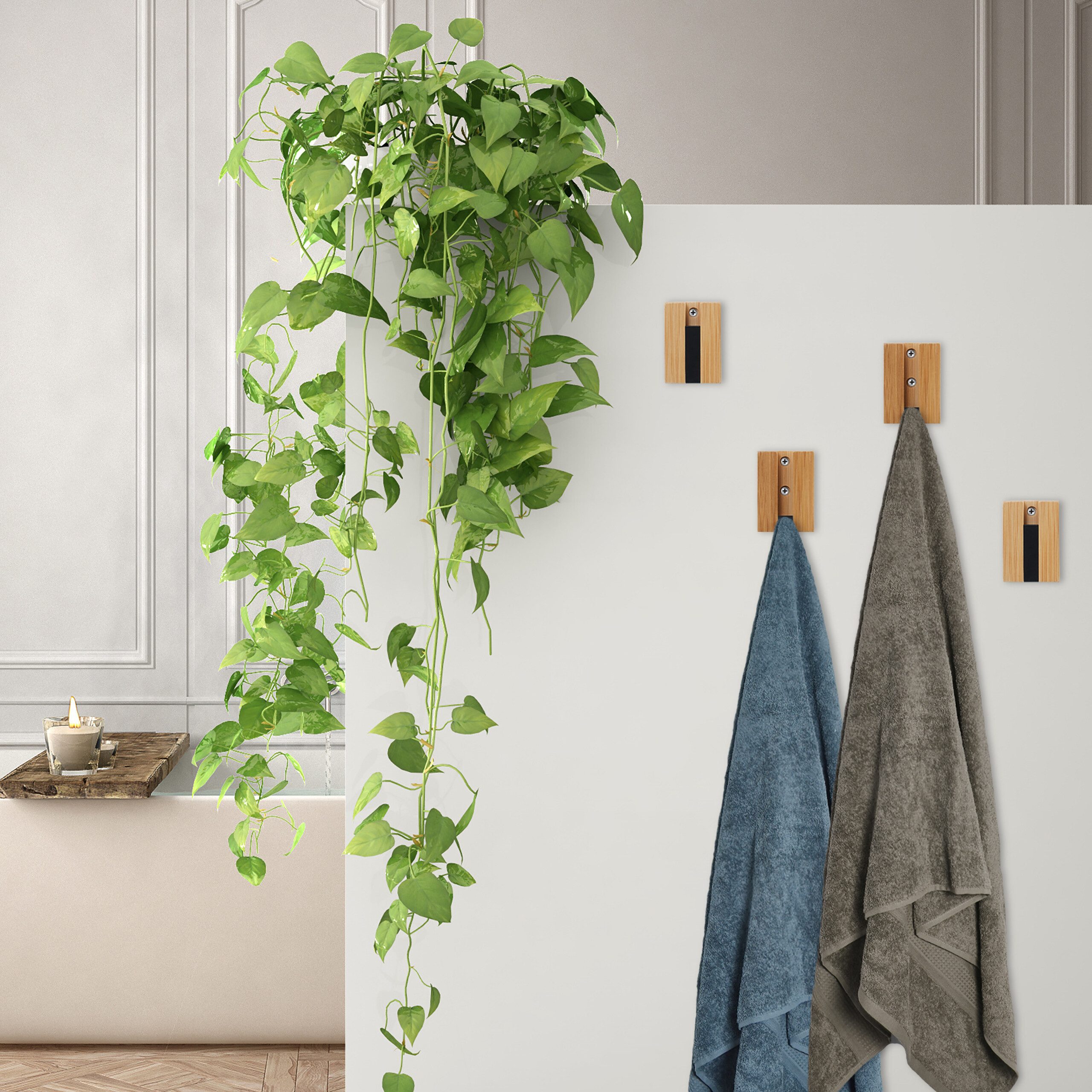 relaxdays Wandhaken Garderobenhaken Set klappbar, (4-St., 4er Set), 4er Pack