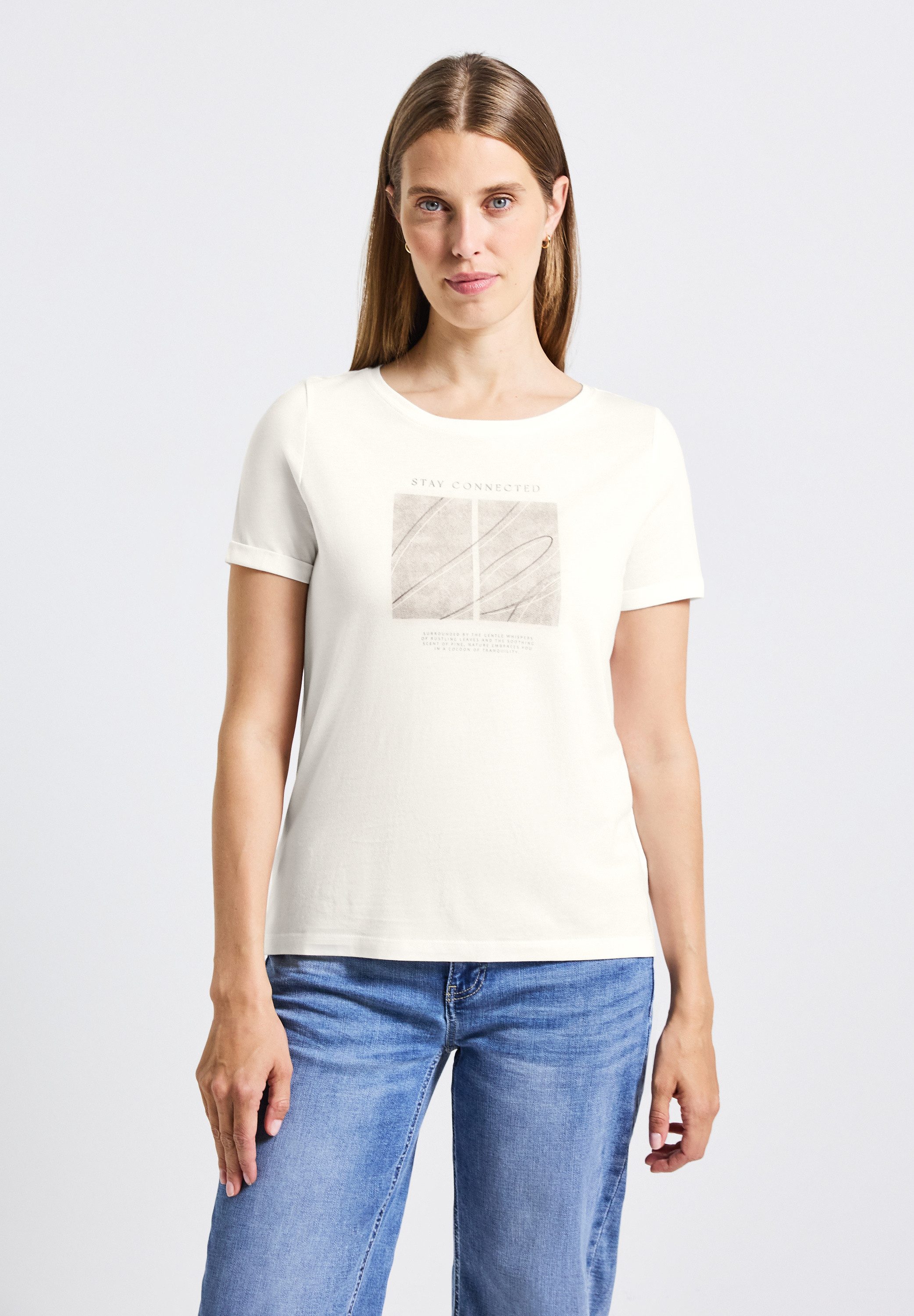 STREET ONE T-Shirt aus Baumwolle mit Stretchante