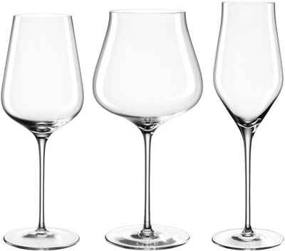 LEONARDO Gläser-Set »BRUNELLI«, Glas, Kristallglas, je 4 Champagner-, Weißwein-, Rotweingläser