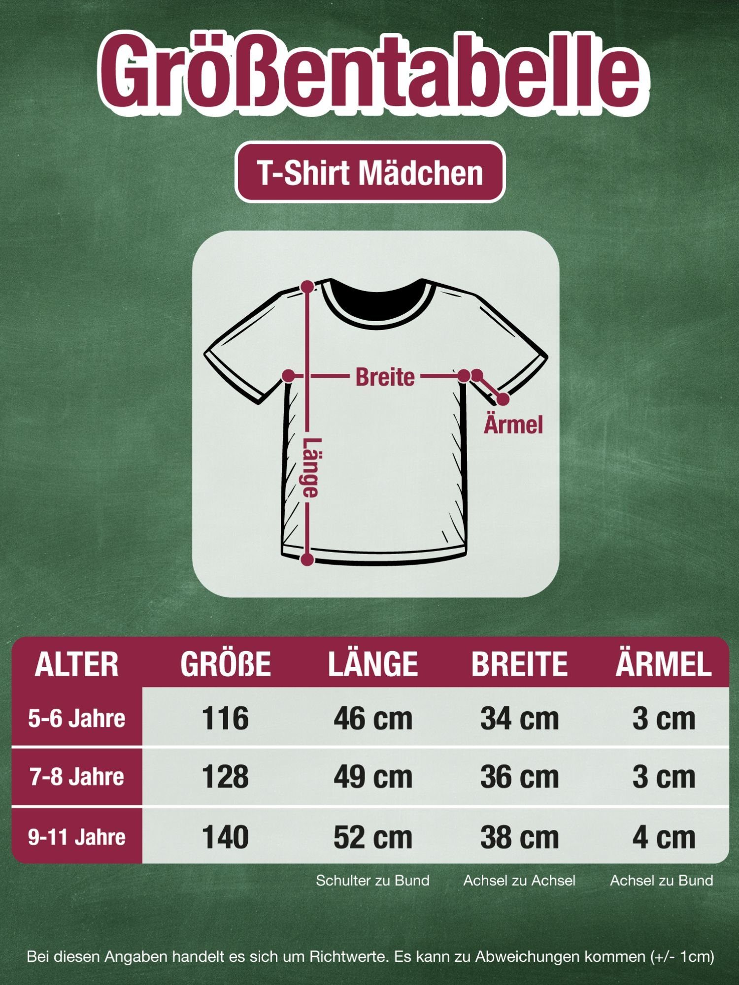 Kindergarten Fuchsia T-Shirt Bye, Mädchen Einschulung Bye Shirtracer 1