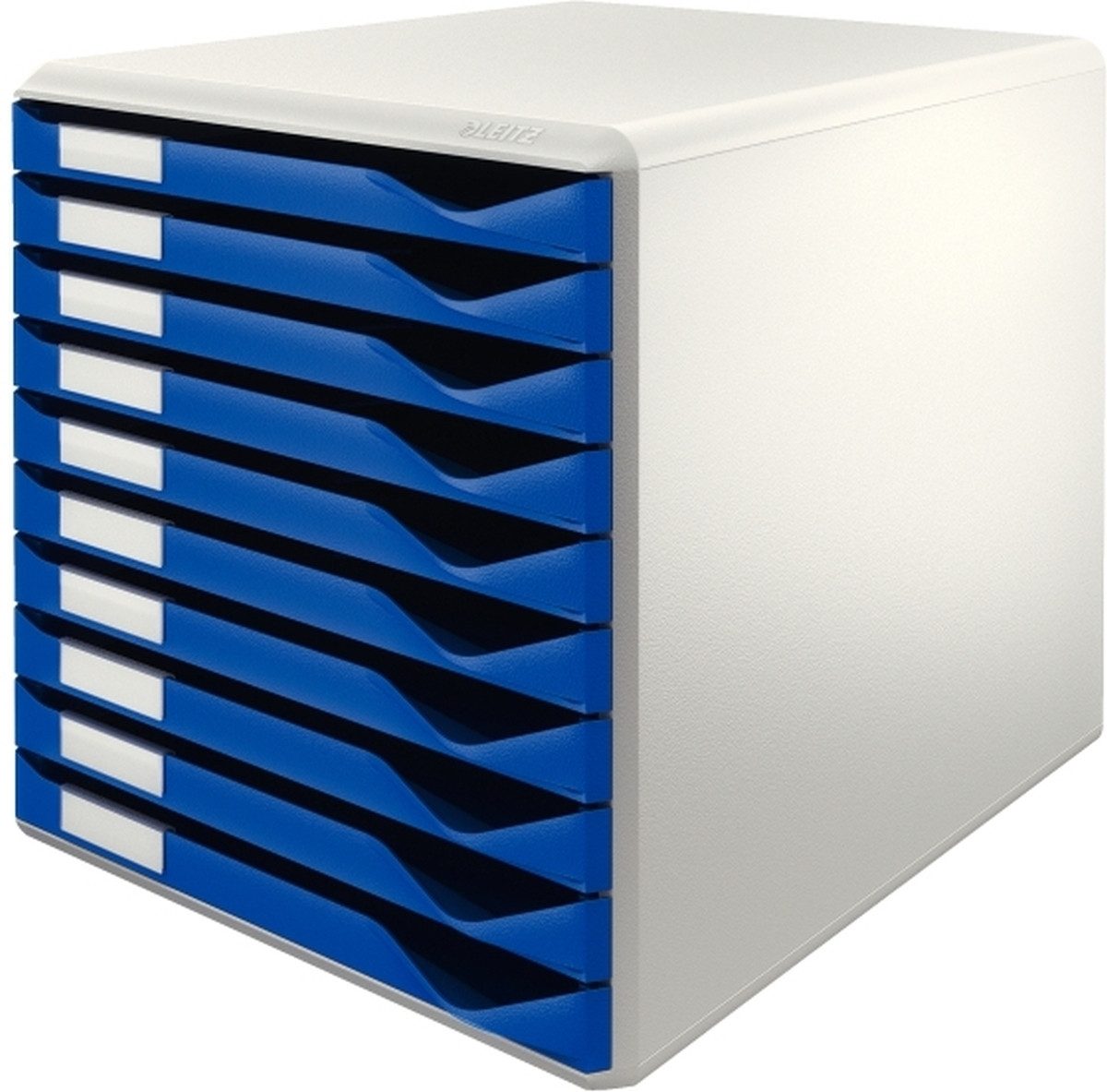 LEITZ Organizer Bürobox Formularset 10 Schubladen lichtgrau/blau (4 Stück)