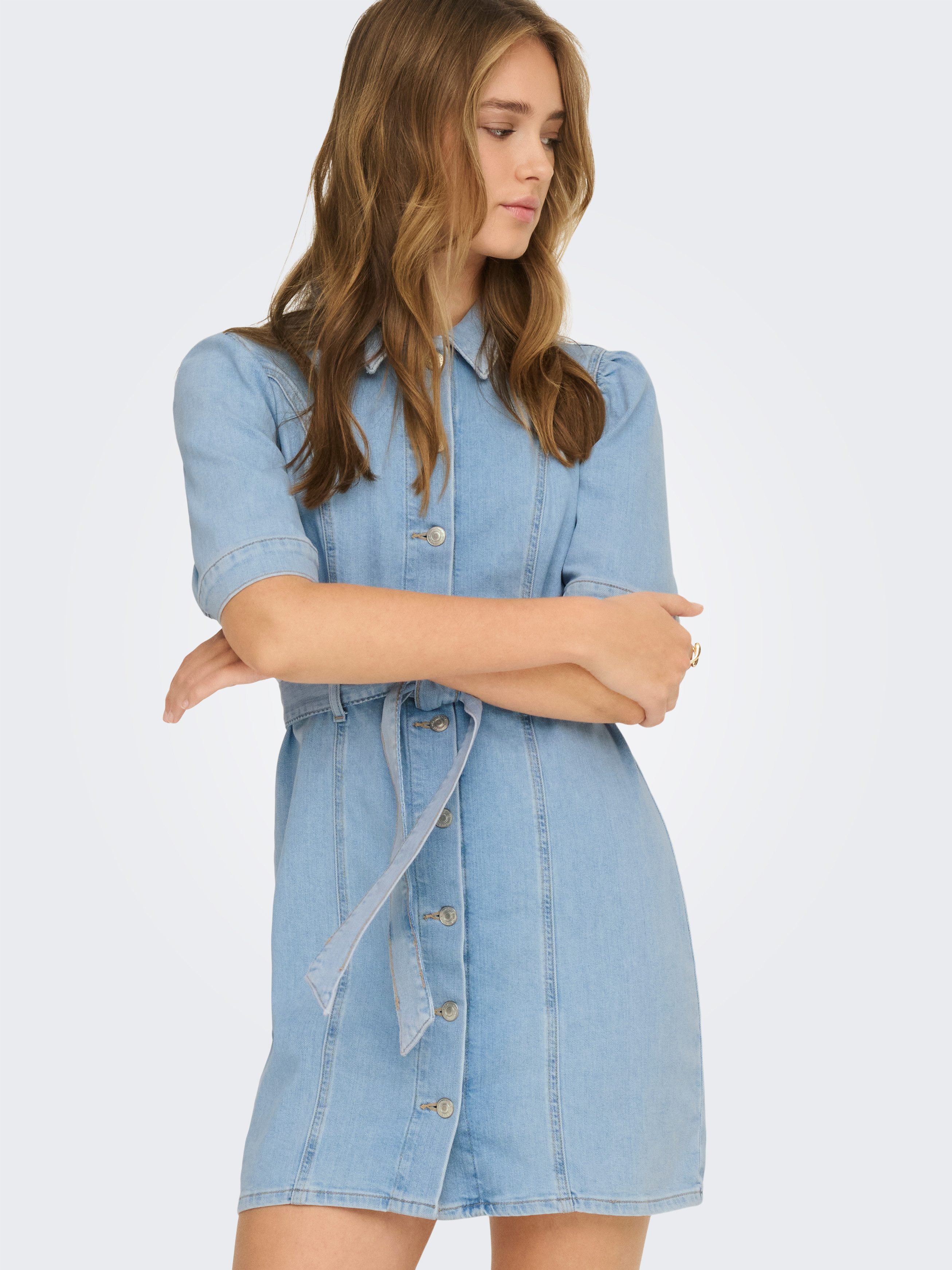 ONLY Jeanskleid ONLVIBBE SS BELT DNM DRESS AKM Baumwollmischung, regular fit