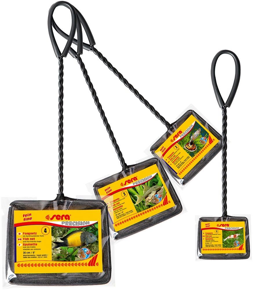 Aquariumfilter sera Fangnetz, Kescher Nr. 3, 12 cm fein, schwarz