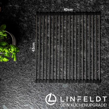 LINFELDT Abtropfmatte zum Aufrollen für die Spüle - Abtropfgitter / Abtropfgestell 43x40cm, Spülmaschinengeeignet